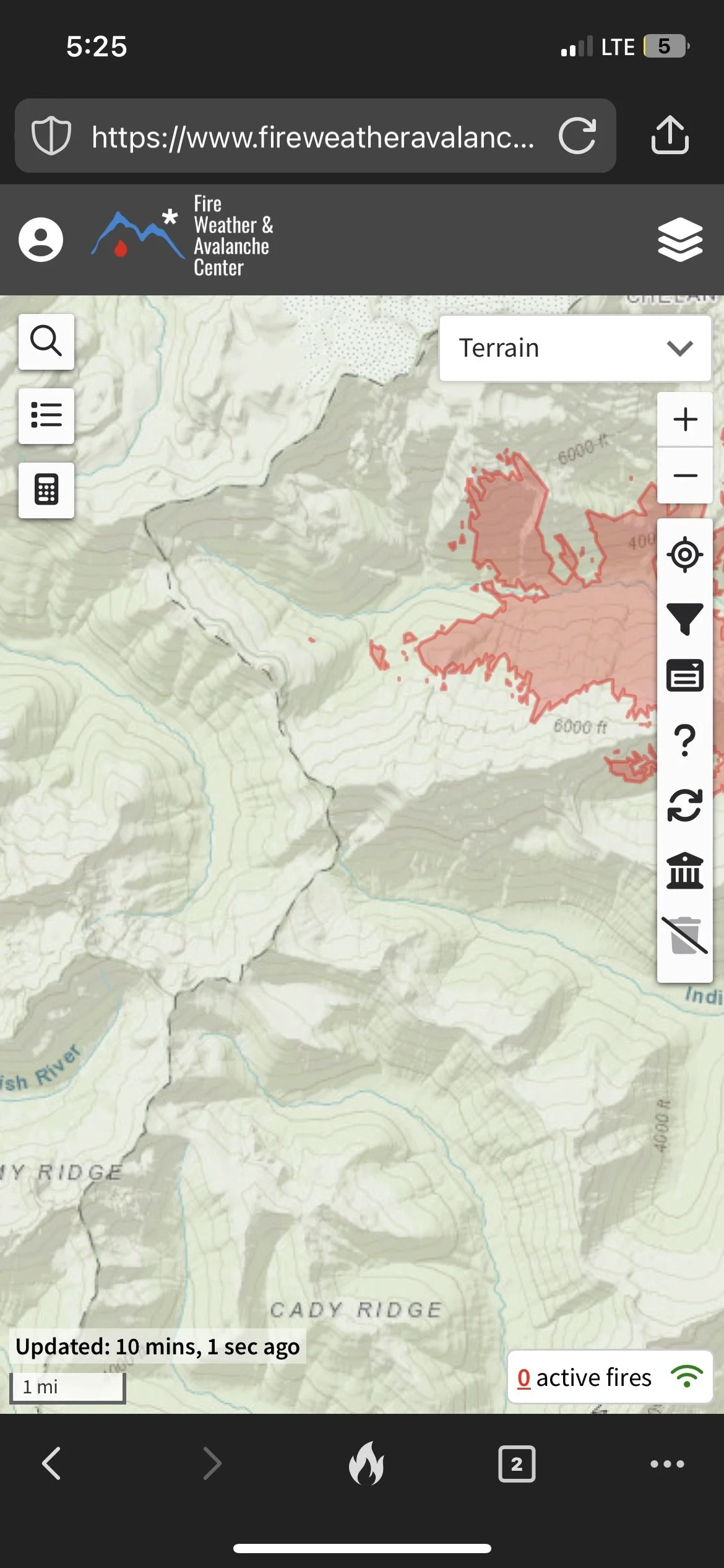 The Airplane Lake fire burning east of the PCT