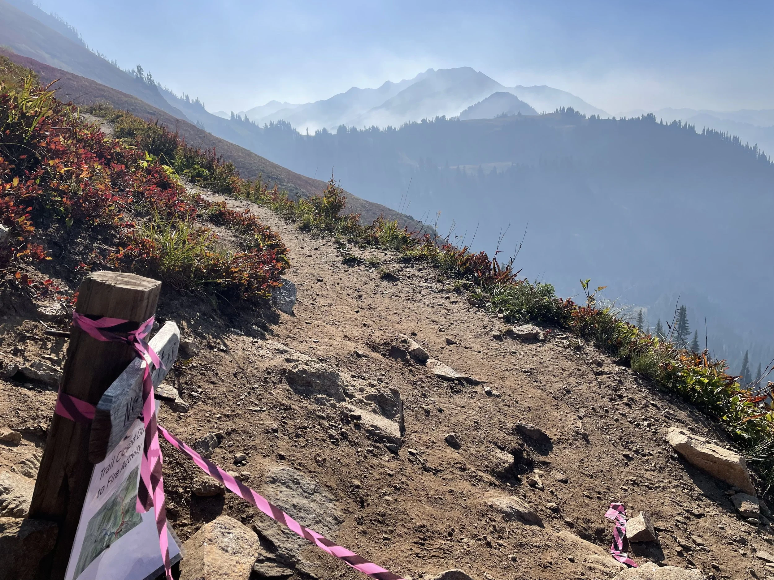 Northern end of the fire closure with smoke only a few miles away