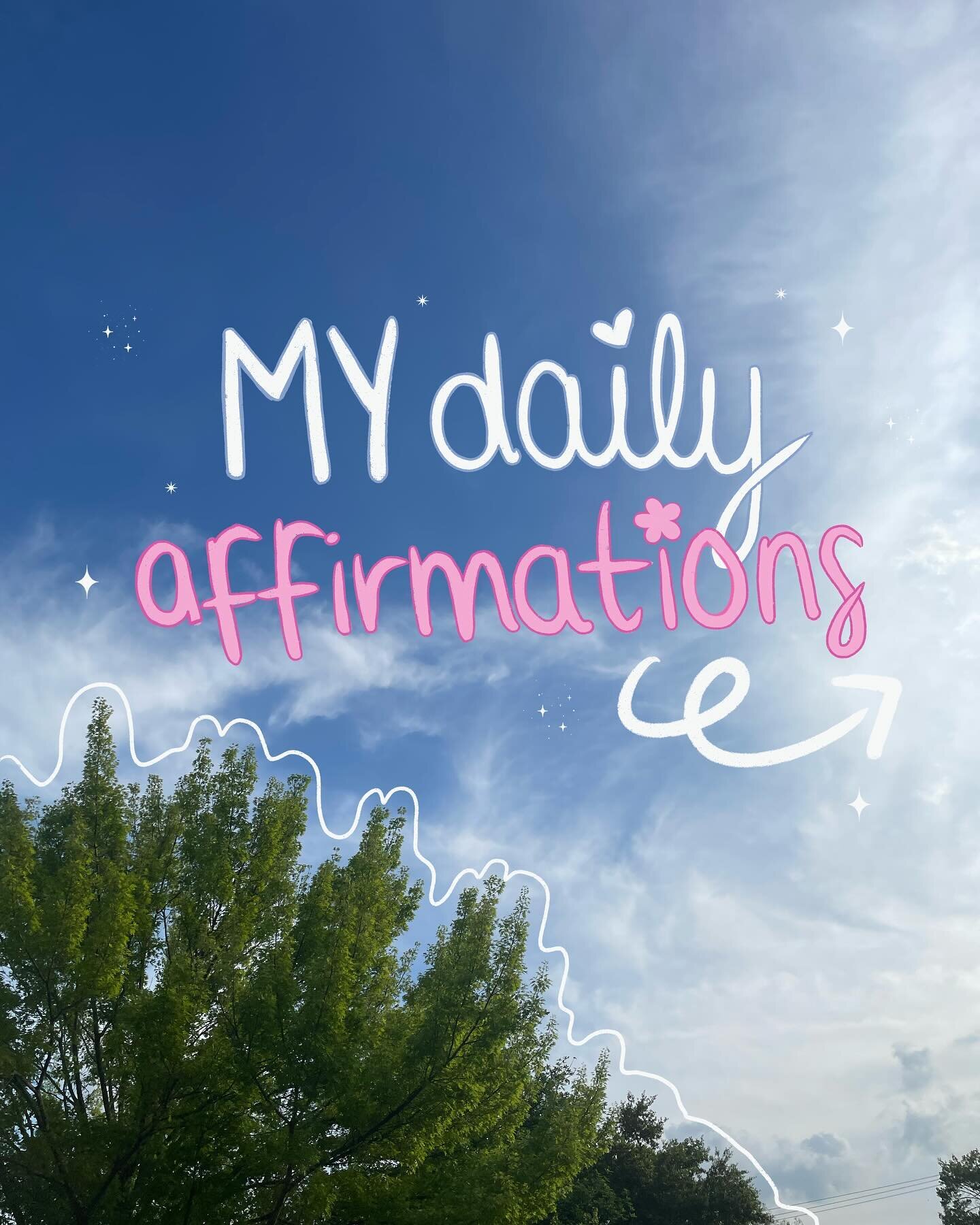 📣NORMALIZE SPEAKING KINDLY TO YOURSELF📣

If I had to narrow it down to ~5 affirmations, these are IT for me These affirmations are the backbone of my day🌸✨📝

Immediately after I open my eyes (and still in bed) I play my
&ldquo;affirmations&rdquo;