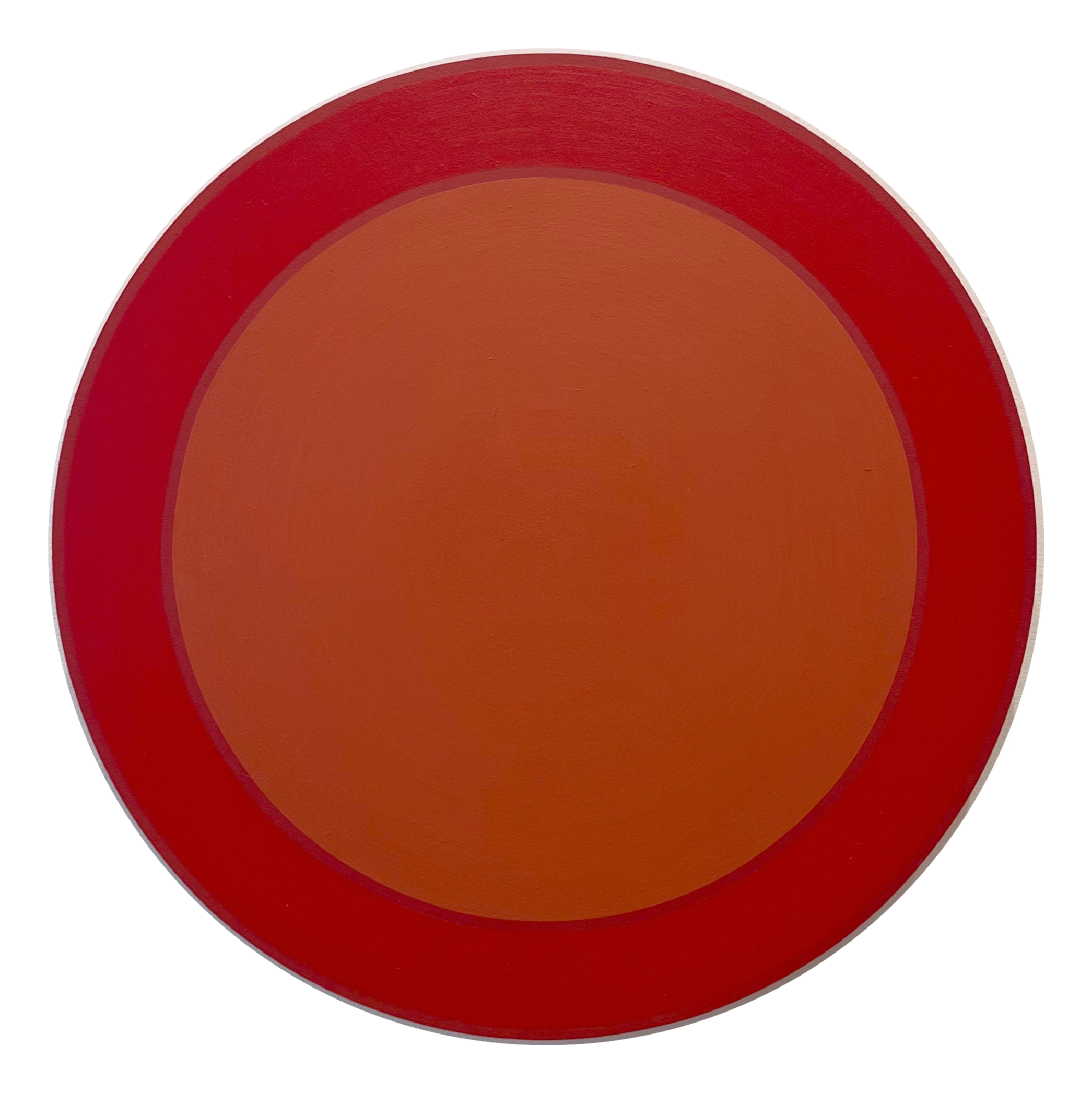 Red & Orange, 2022, huile sur bois/ oil on birch panel, 51 cm (20 in.) $1200. CAD