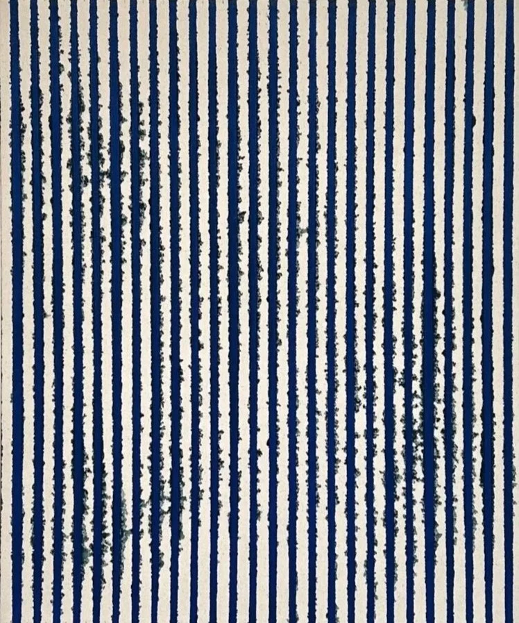 Blue Peeking Through, acrylique sur toile / acrylic on canvas 
60.96 x 50.8cm ( 24 x 20 in. )  
                                                                  $1540. CAD