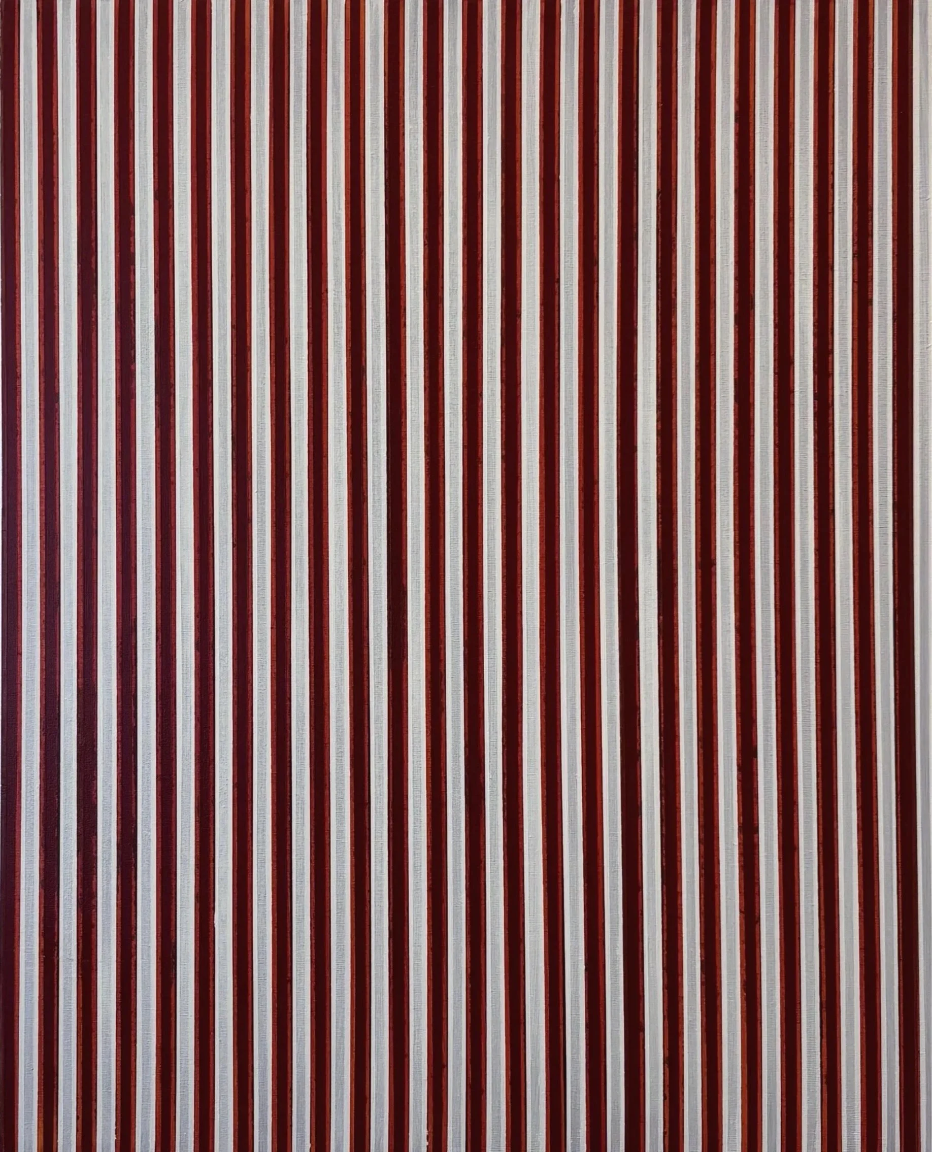 Red, Gray & White 2024, acrylique sur bois / acrylic on birch panel, 76 x 61 cm ( 30 x 24in.) $ 1890. CAD 
