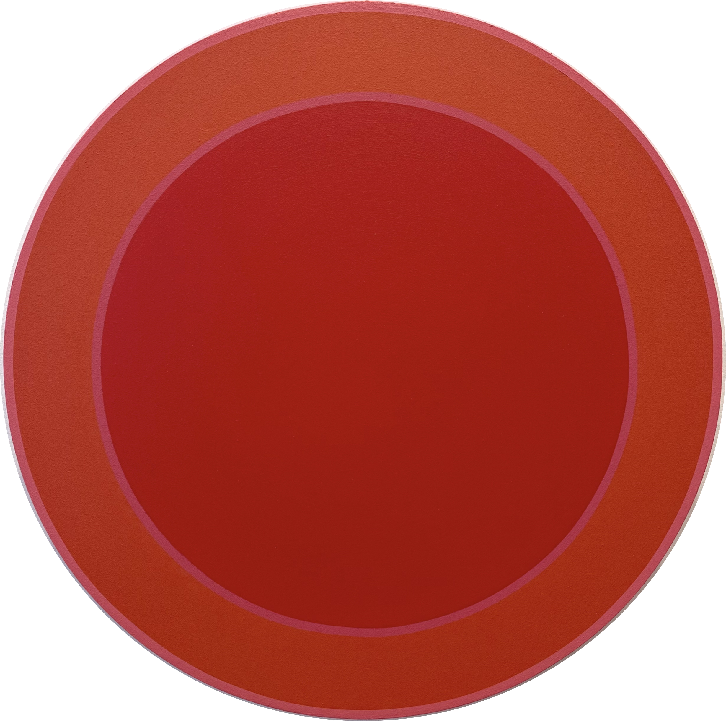 Orange & Red 2022, huile sur bois/ oil on birch panel, 51 cm (20 in.) $1200. CAD