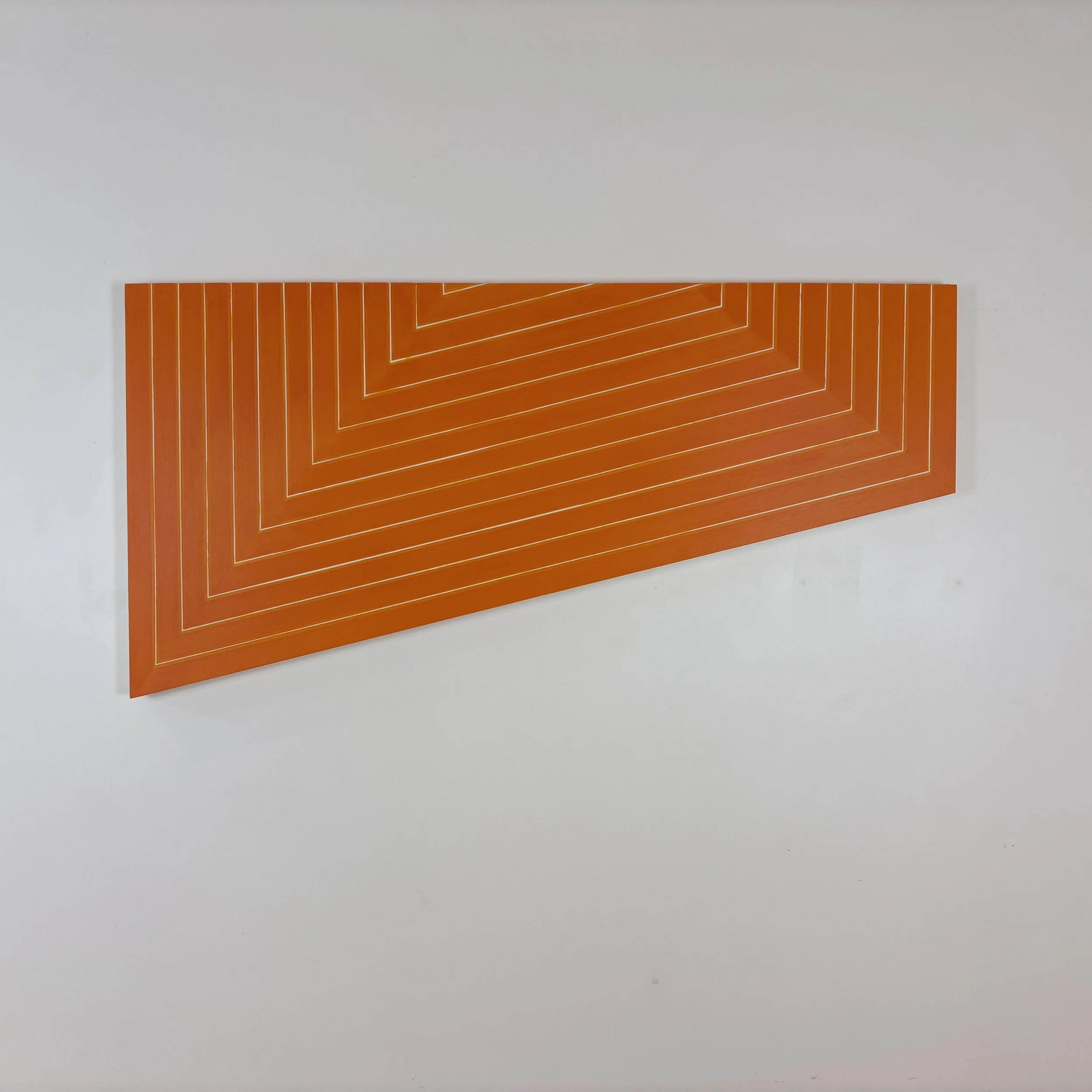 Slanted Orange 2025, acrylique sur bois / acrylic on birch panel 61 x 122 cm (24 x 48in.) $2060. CAD
