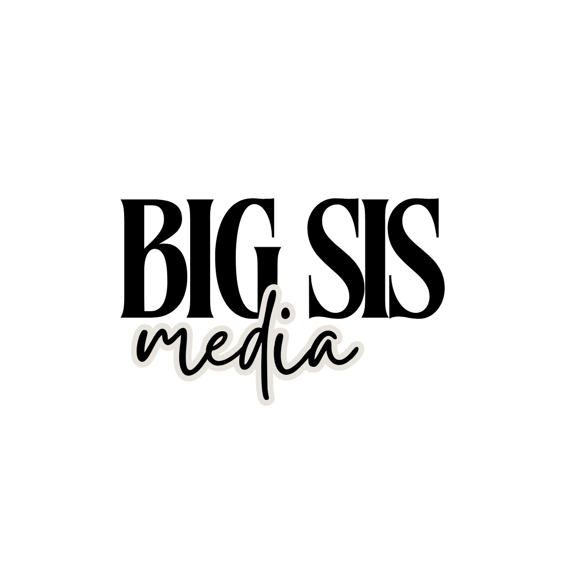 Black background with white text that reads 'media' in cursive script.