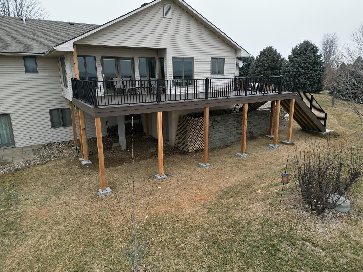 Finished this beast a couple weeks ago. Double set of stairs and fixing past contractors mistakes on the existing sunroom were some challenges on this deck. Happy to make improvements for the customers. @timbertech @azekbuildingproducts decking, West