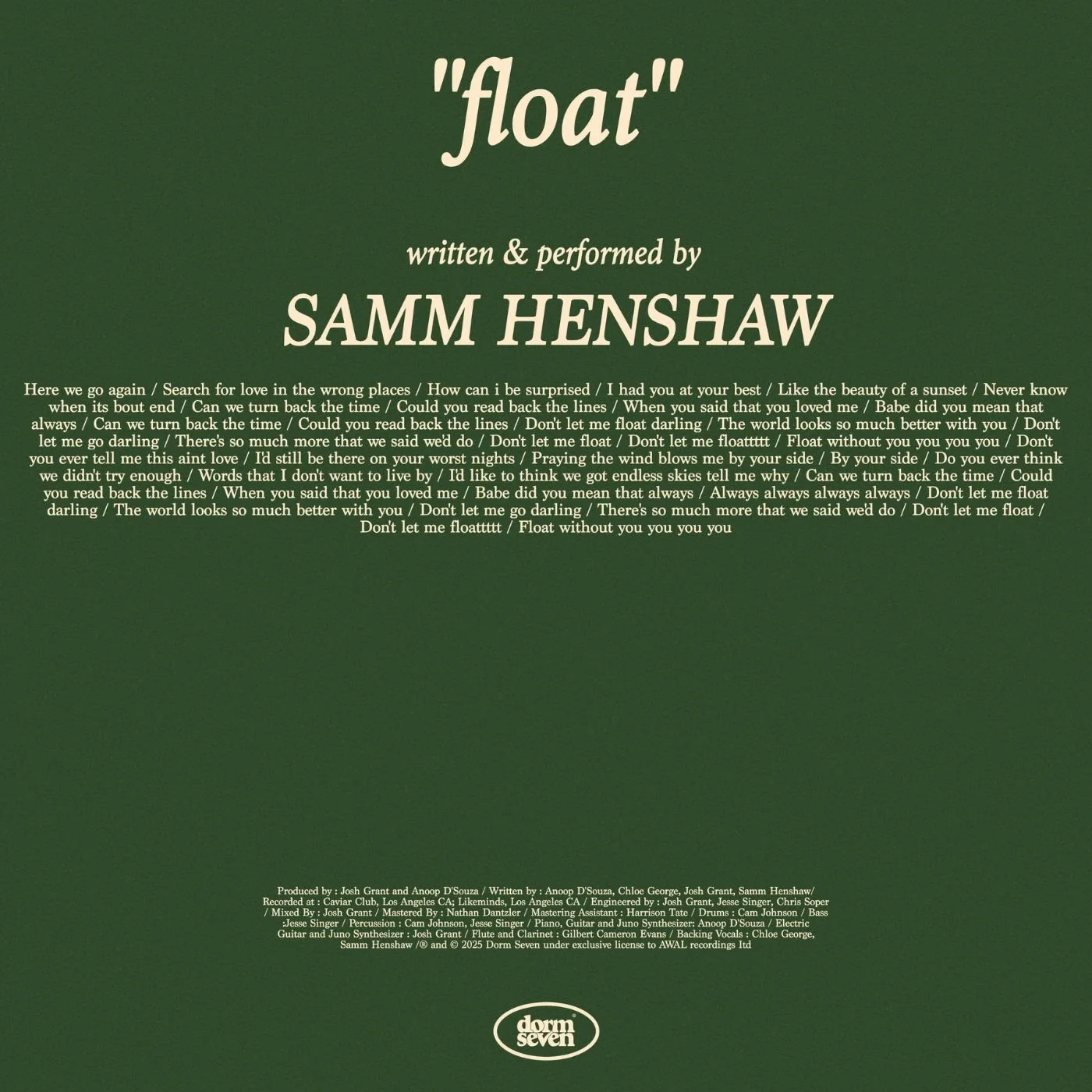 "float" single cover art