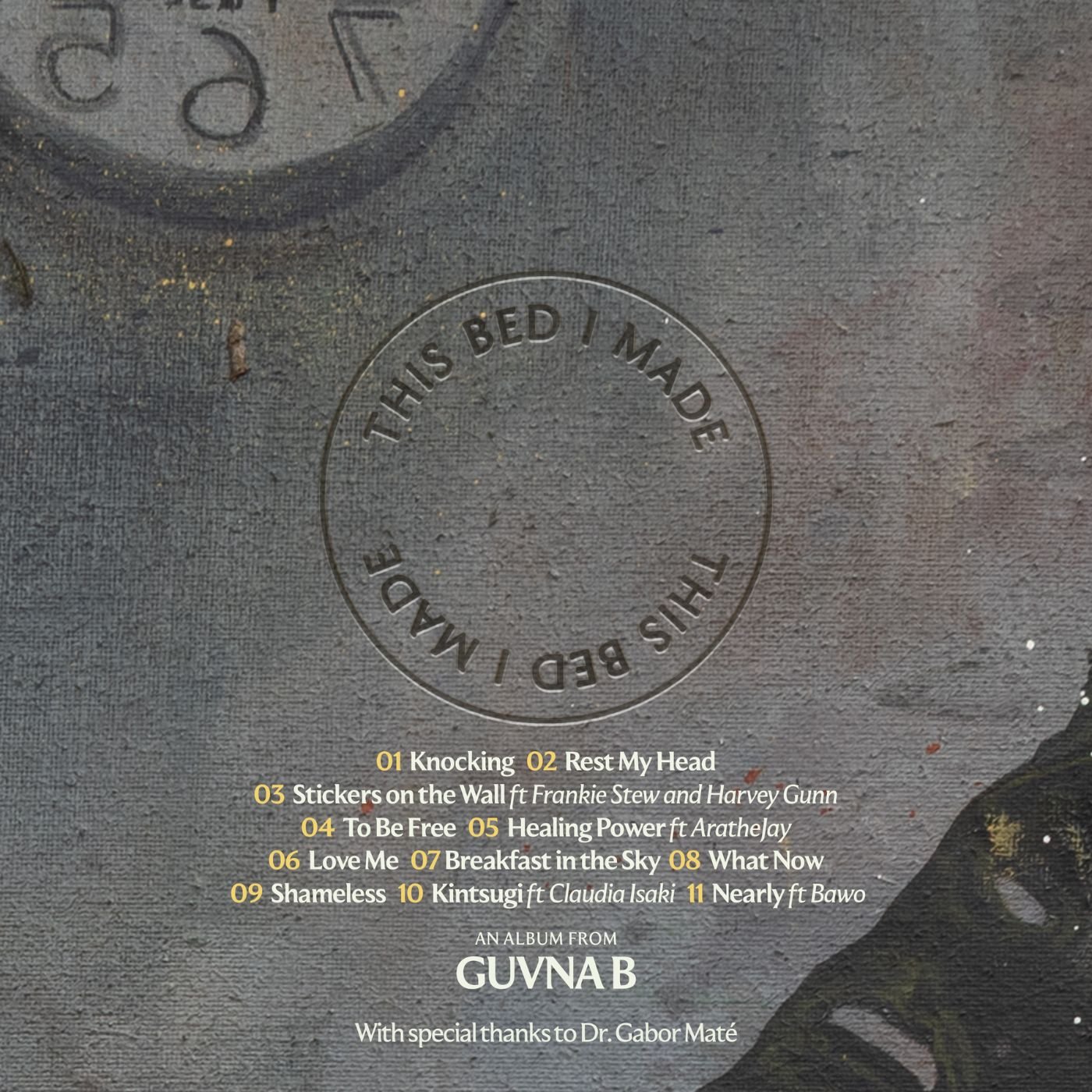 Guvna B "This Bed I Made" album back cover