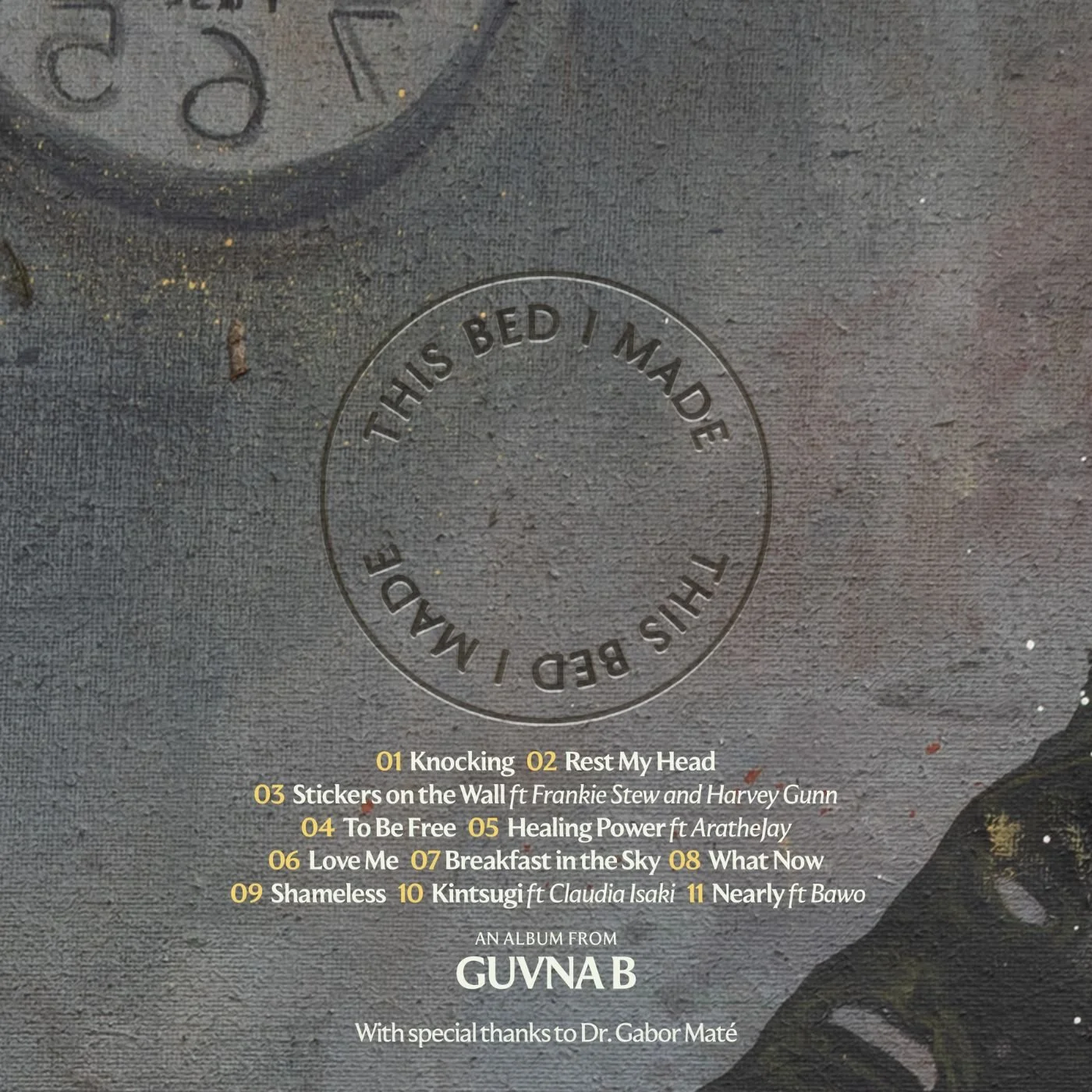 "This Bed I Made" album back cover 