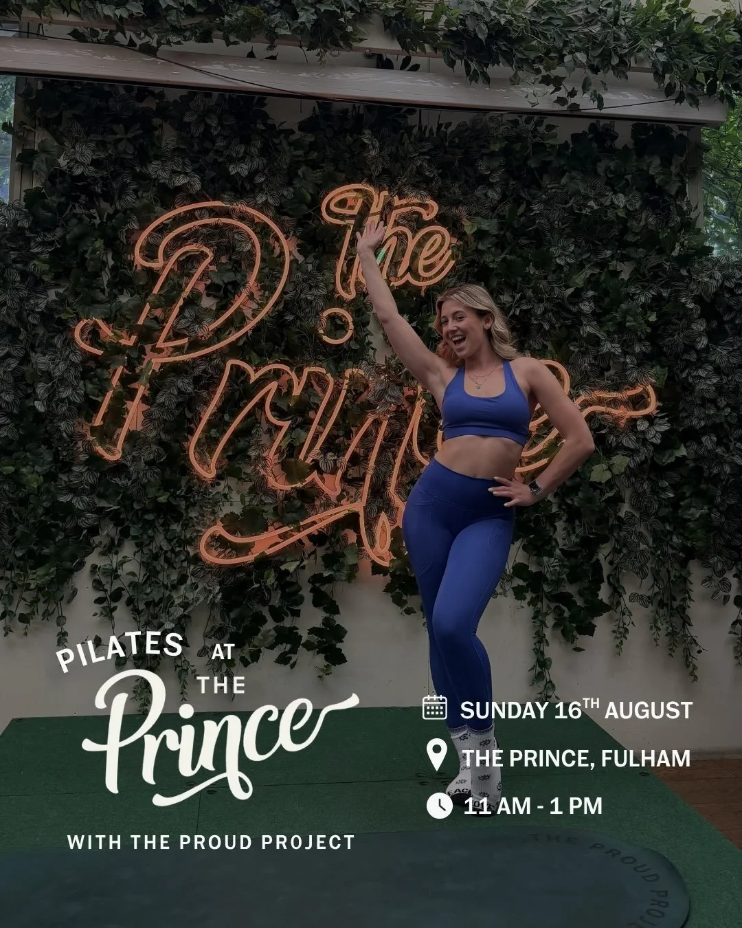 Proud is bringing the signature Mat Sculpt class to The Prince @theprincelondon ⚡️ 

📅 Sunday 16th August
⏰ 11 AM - 1 PM
🧋 Matcha / Coffee included with tickets by @cafemodolondon 
🧦 Grip socks gifted by @lskd 
🍳 Brunch upgrade available after cl