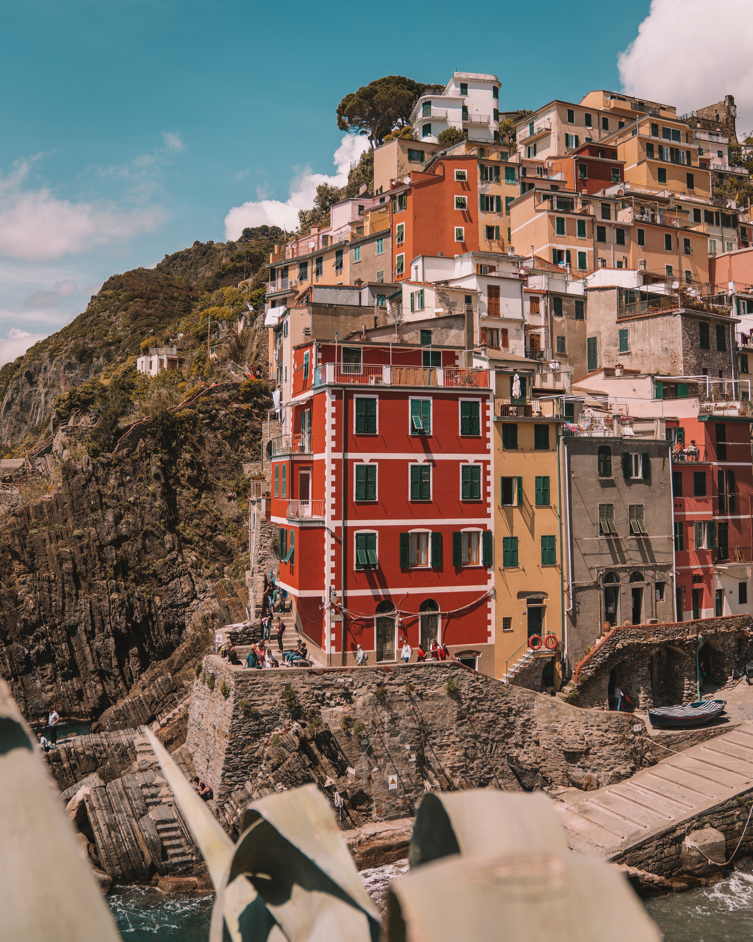 Colorful hillside buildings in Riomaggiore, Cinque Terre, Italy.