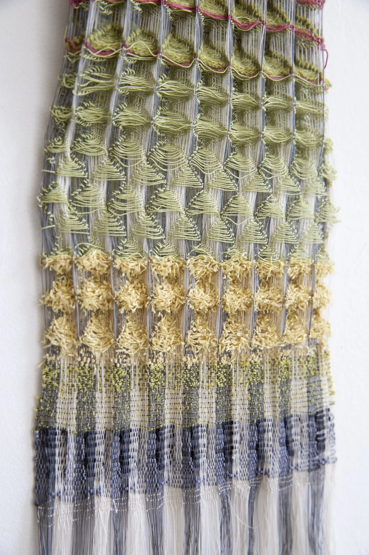 Green yellow waffle weave nylon