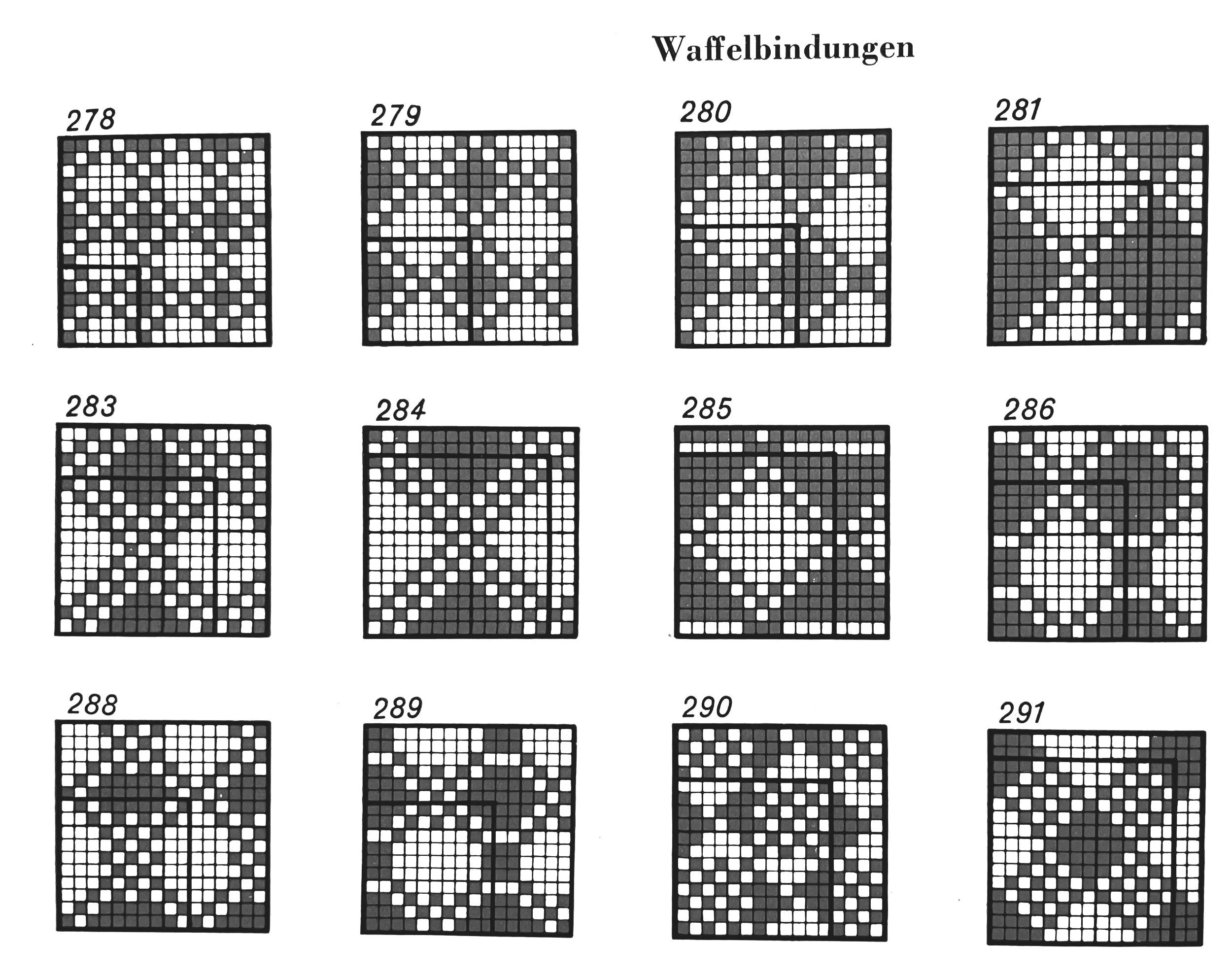 Weaving drafts waffle weave black and white
