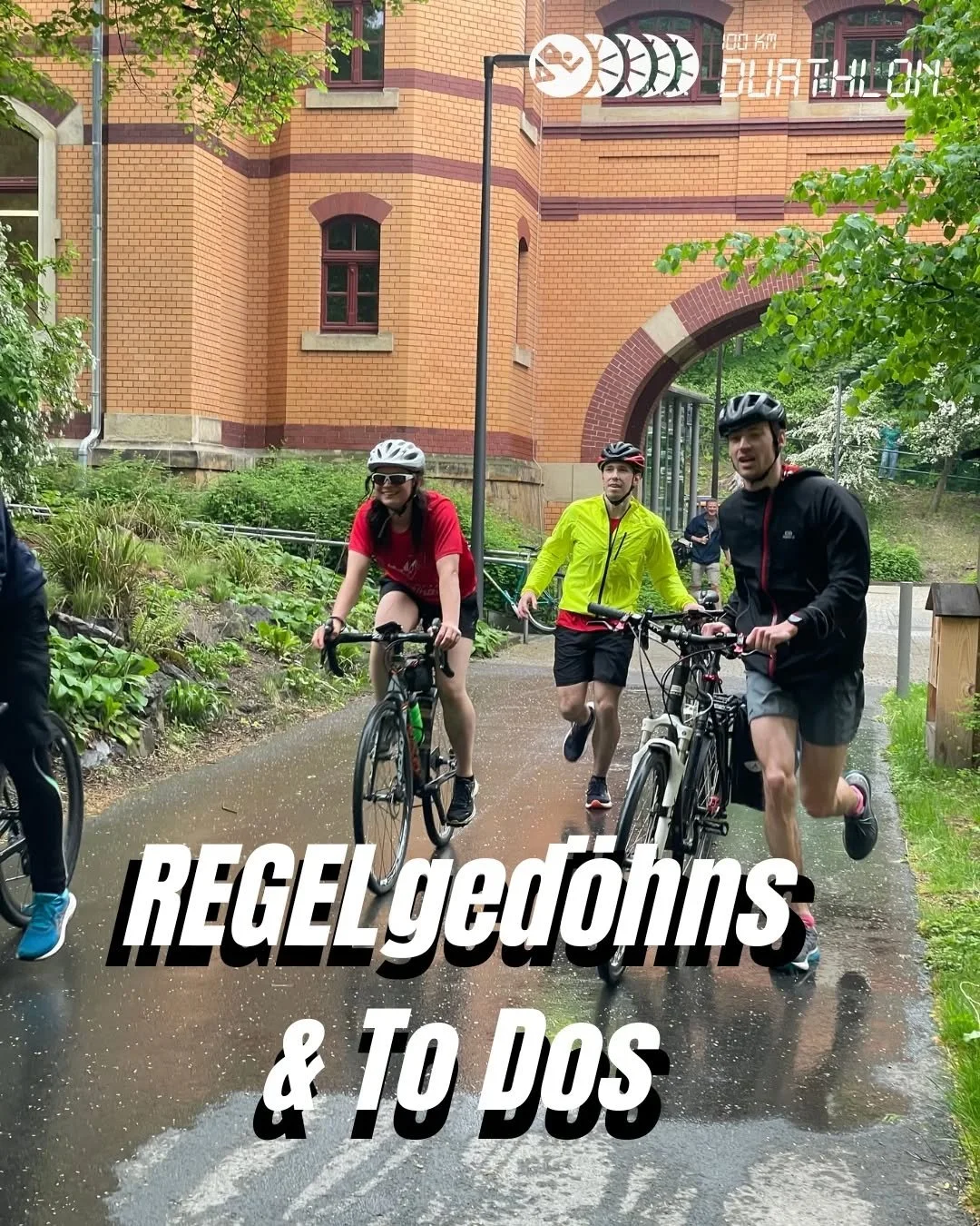 Der 100km Duathlon r&uuml;ckt n&auml;her - Zeit f&uuml;r ein kleines Regelorama!

Tr&auml;gt bitte bis Sonntag eure Team Daten inkl. Song ein. Danach hei&szlig;t's: trainieren und die Regeln verinnerlichen wie euren Song!

Checkt eurer E-Mail Postfac