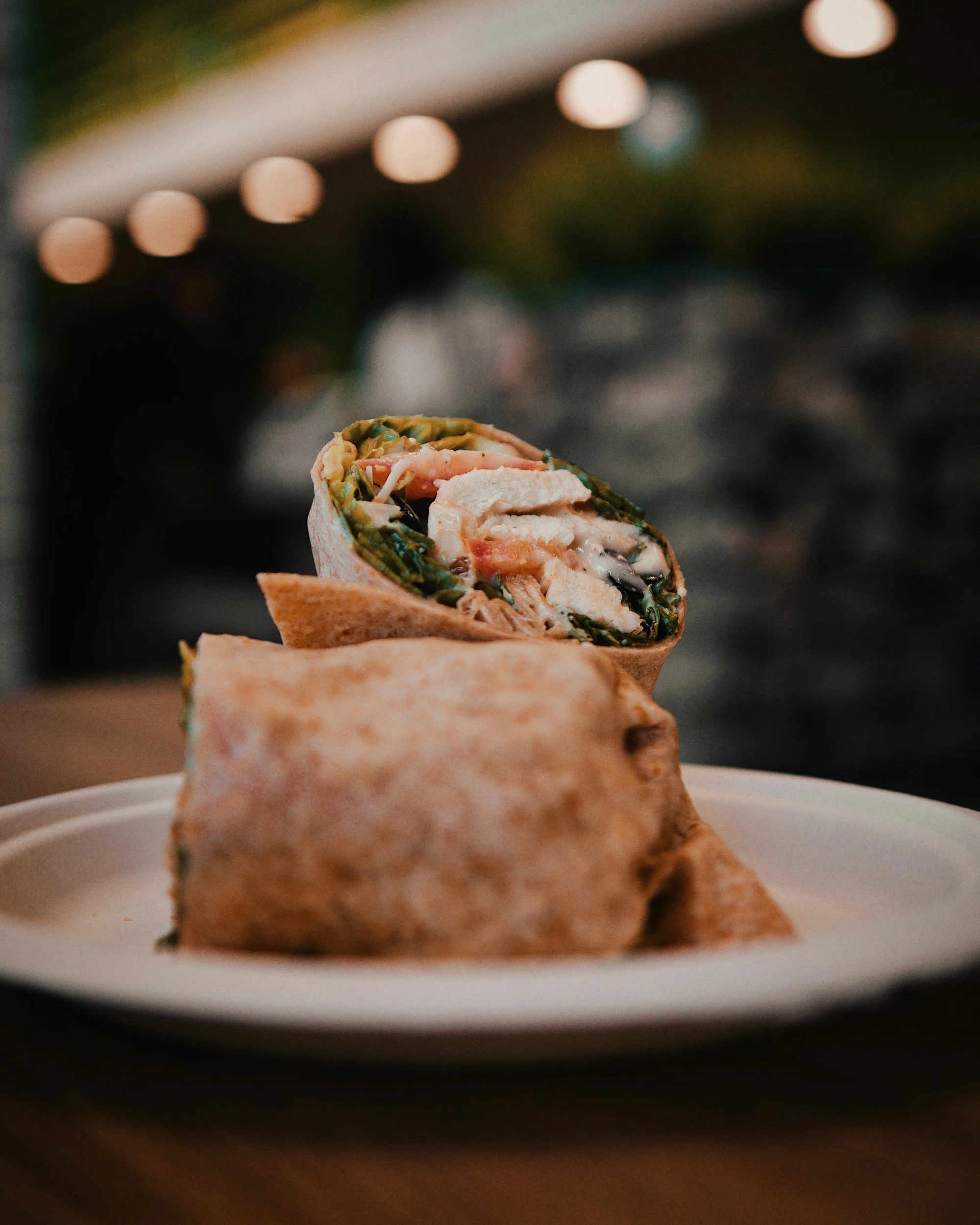 Chicken BLT Wrap, summer lunch special, Caffè Massarella, lunch in Stockport, wrap and chips, Broadstone Mill café.
