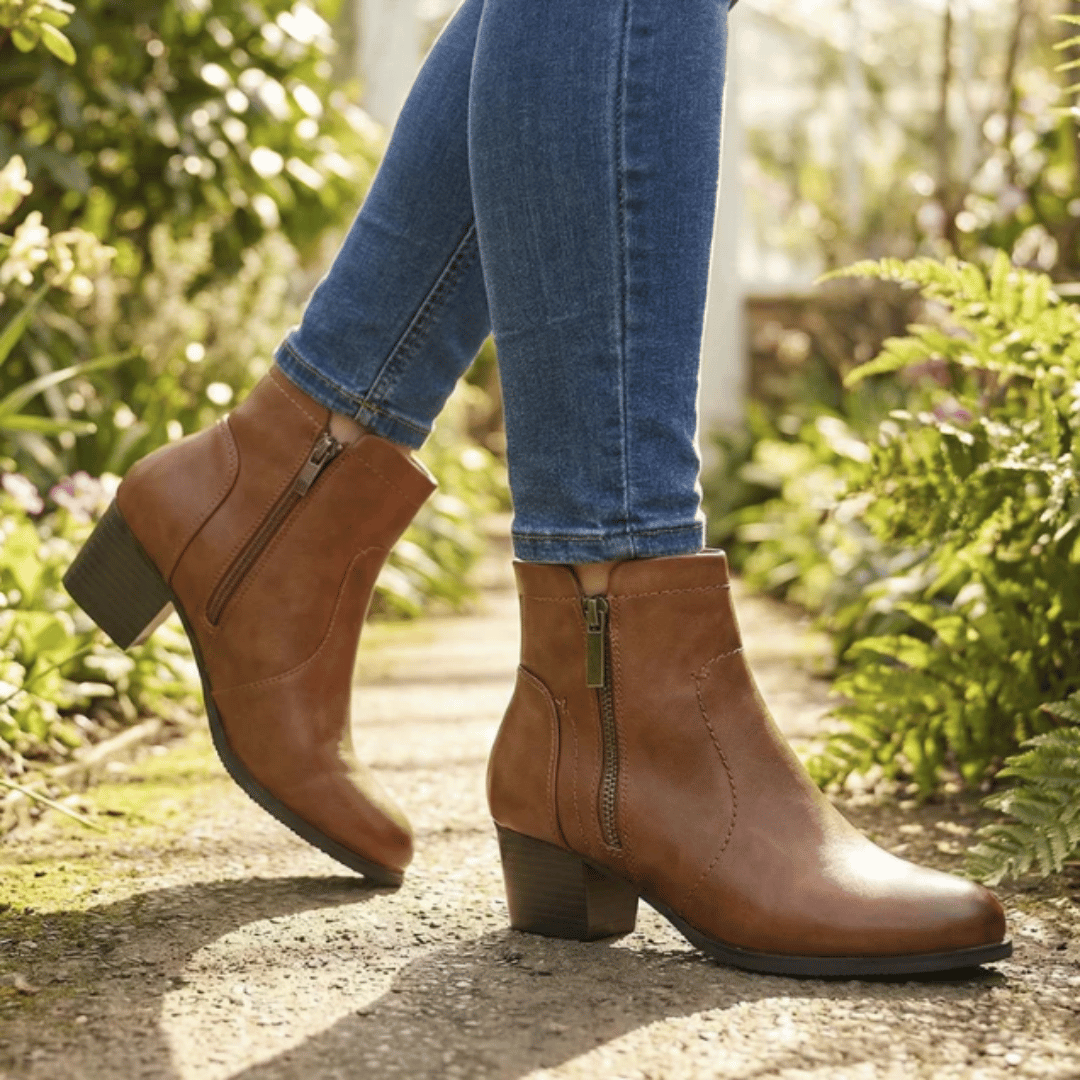 brown leather ankle boot, Pavers, Heavenly Feet, Lunar, Hotter, Rieker