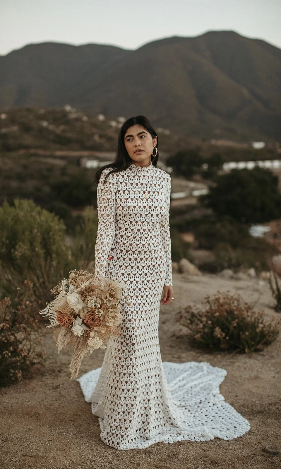 Daughters of Simone - Vintage Boho Lace Wedding Gown