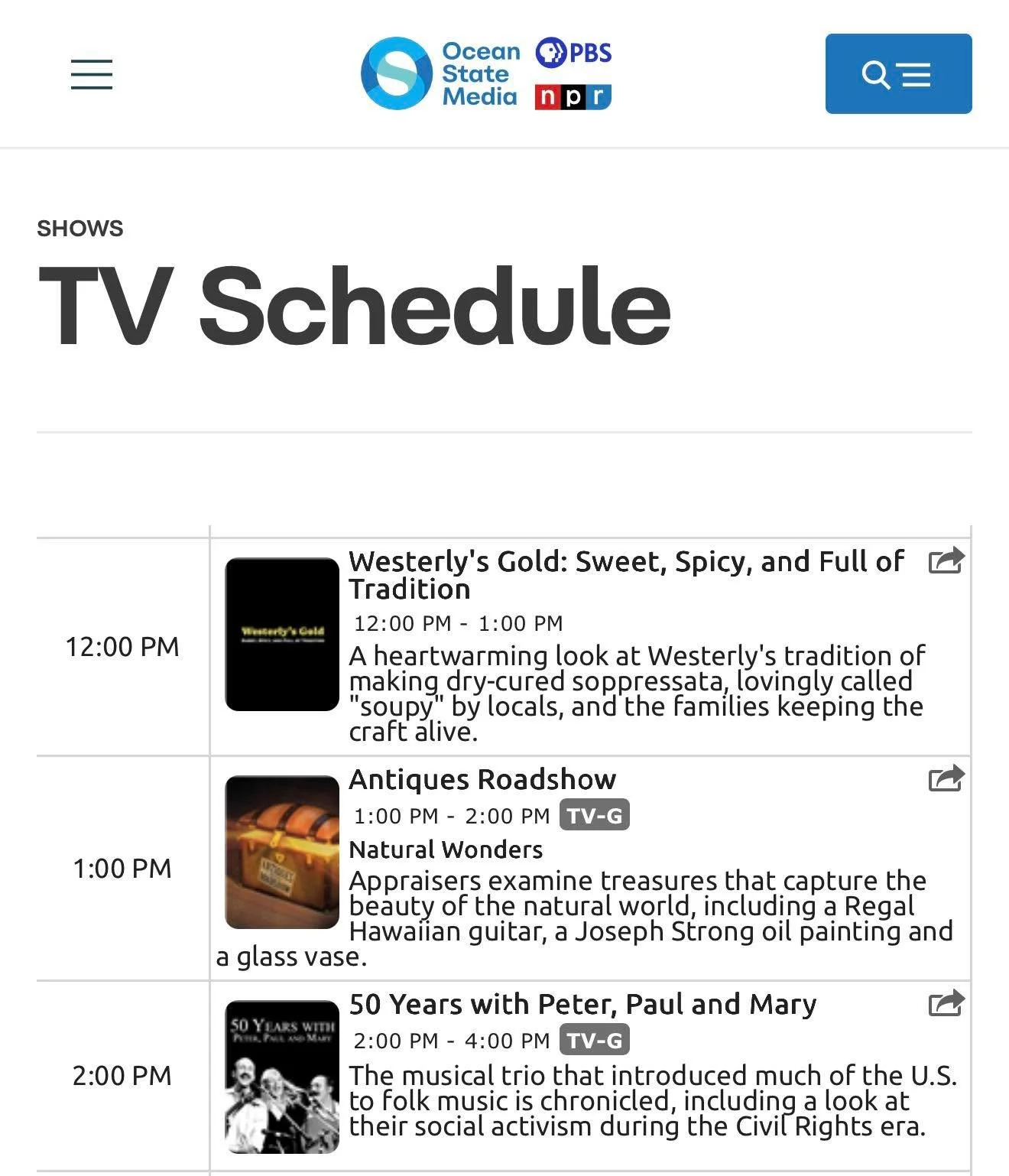 Westerly&hellip;In case you missed it, it&rsquo;s on today at noon and Sunday at 7pm.