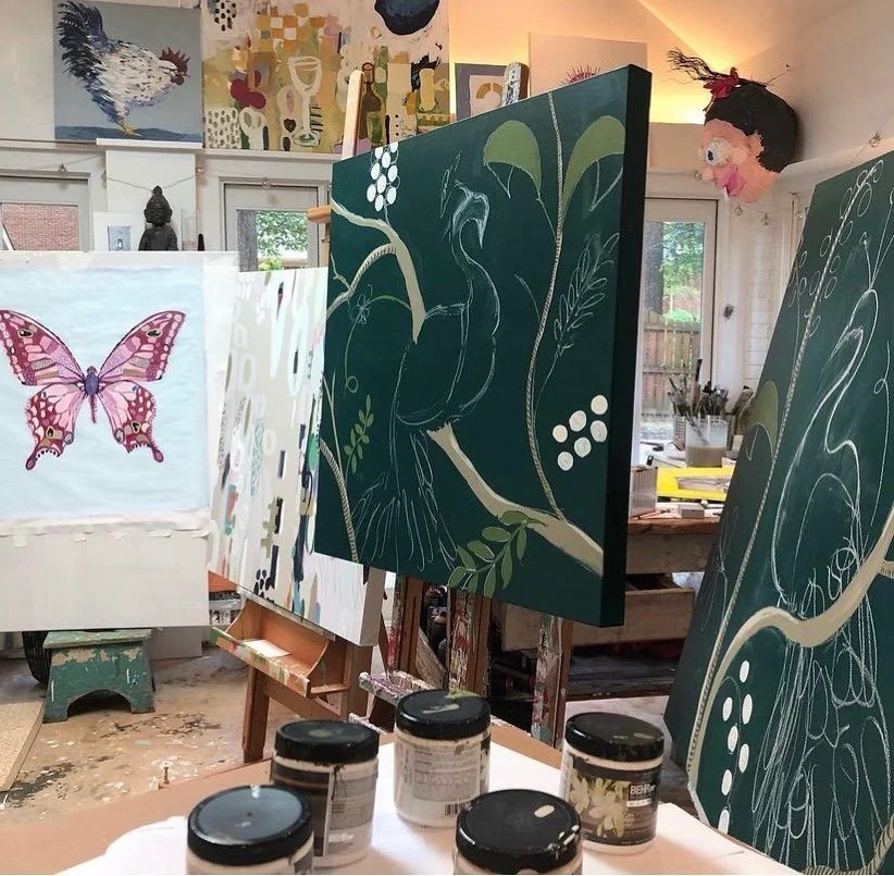 Before the feathers, the colors, and the allure - it started with a sketch in the studio of @nancybwestfallartist