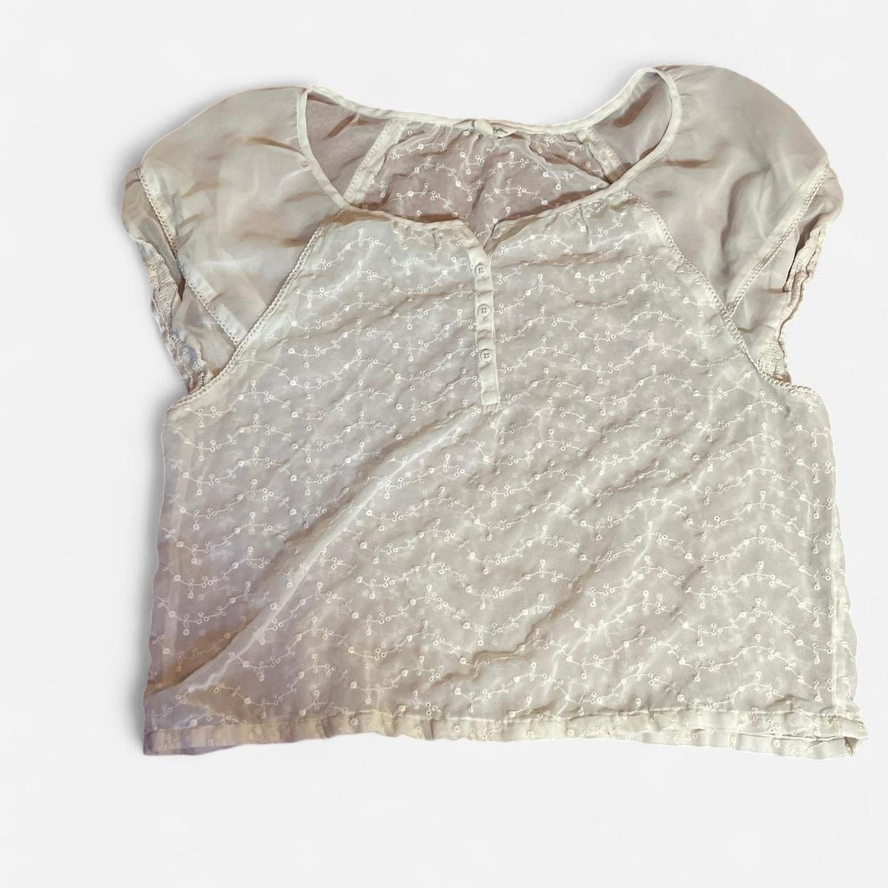 Embroidered Cap Sleeve Top