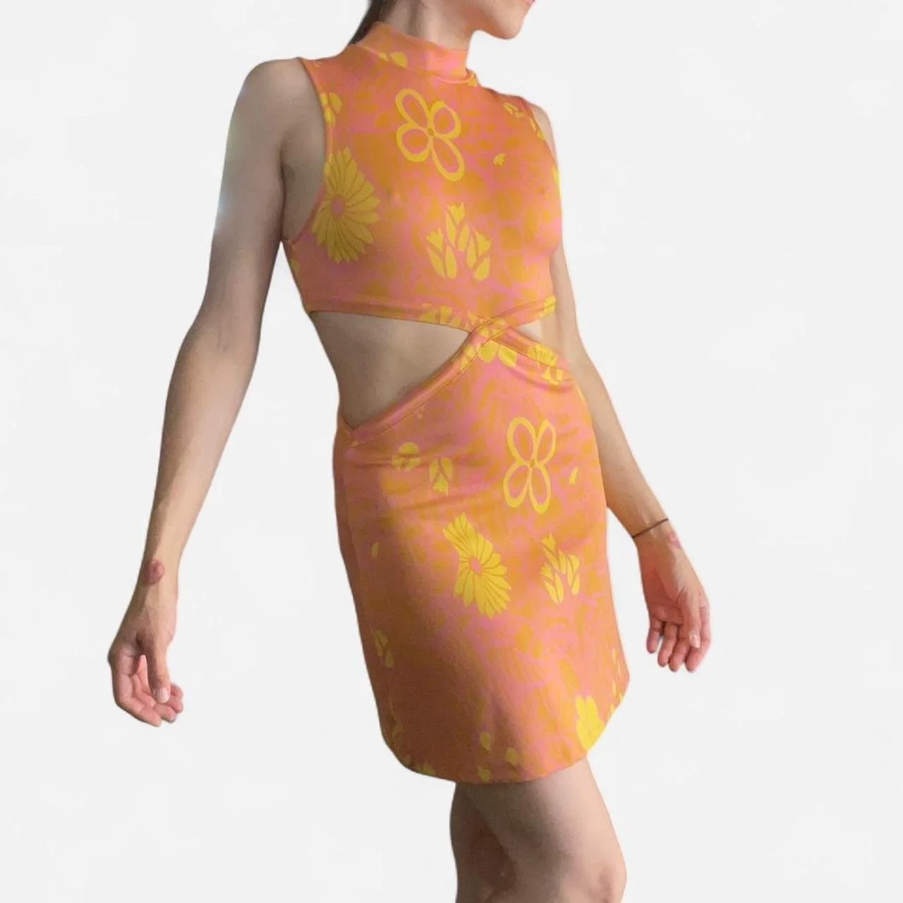 Zara Orange floral Women's multi Dress