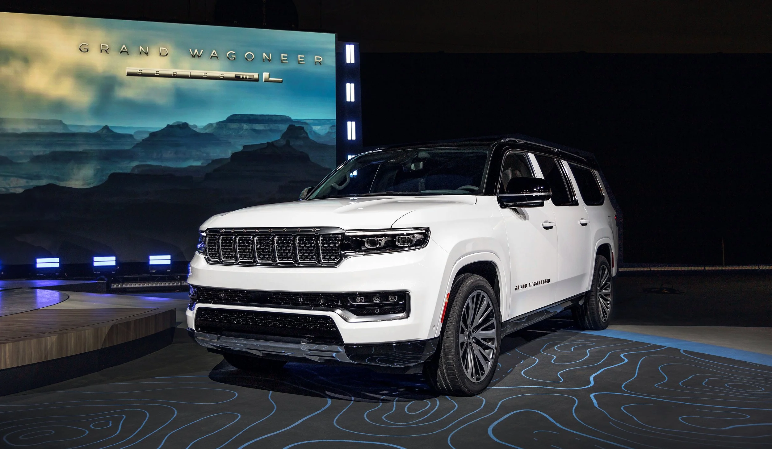 Auto show announcement of the long-awaited return of Jeep's iconic Grand Wagoneer.