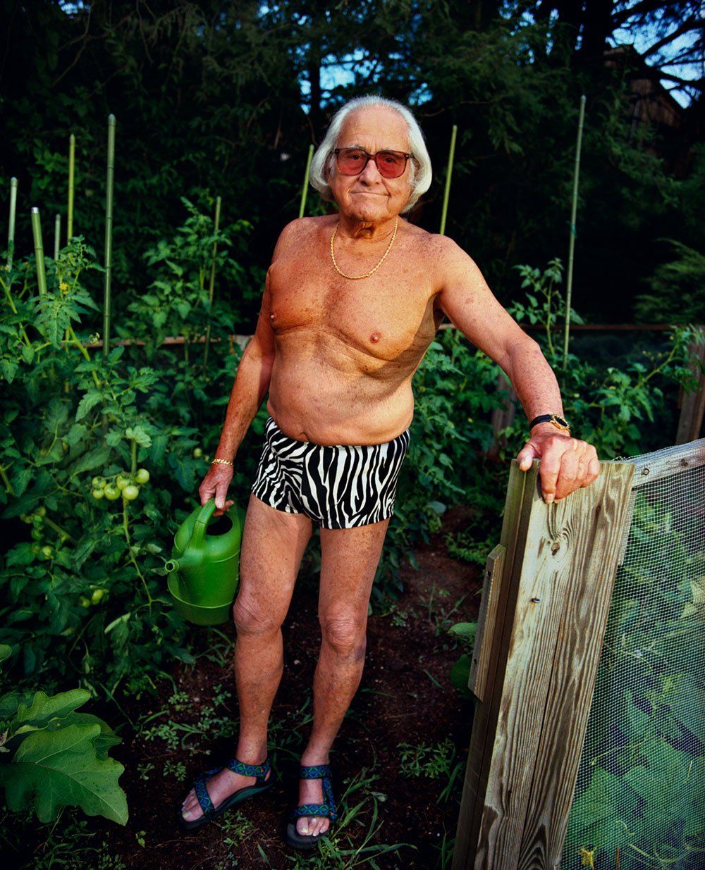 Grandpa in his vegetable garden, 1999