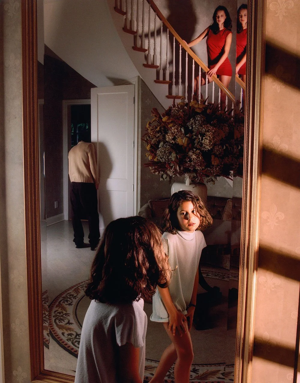 Nicole looking in the mirror
