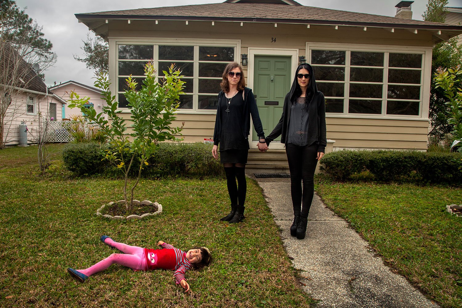 Laura Jane Grace with her wife and daughter, Florida, 2013