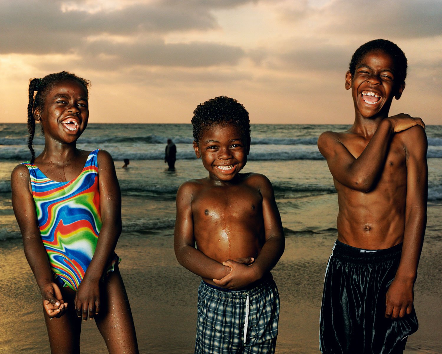 Abir, Munir, and Suliman, Jaffa, July 2002