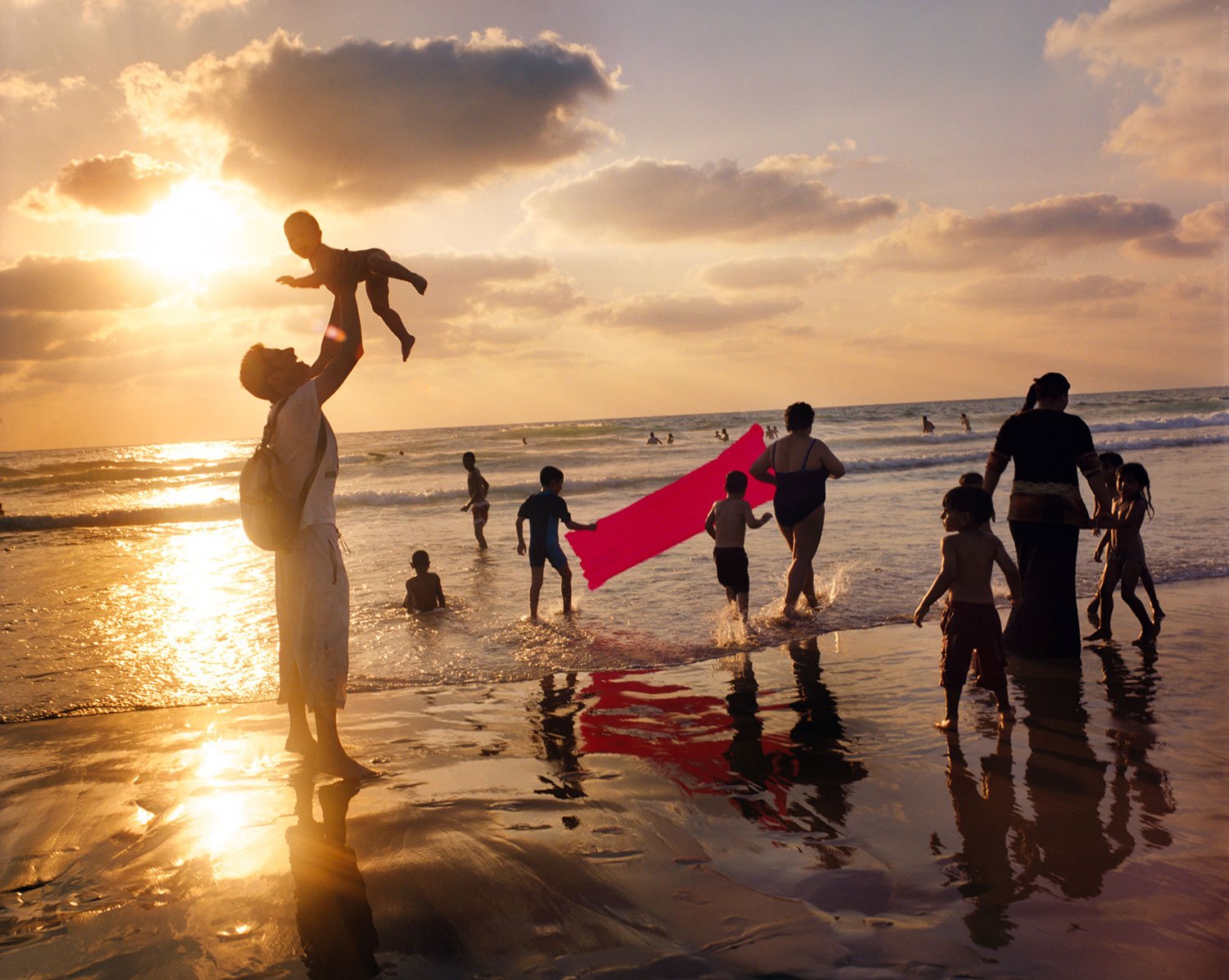 Families on Jaffa Beach, 2009