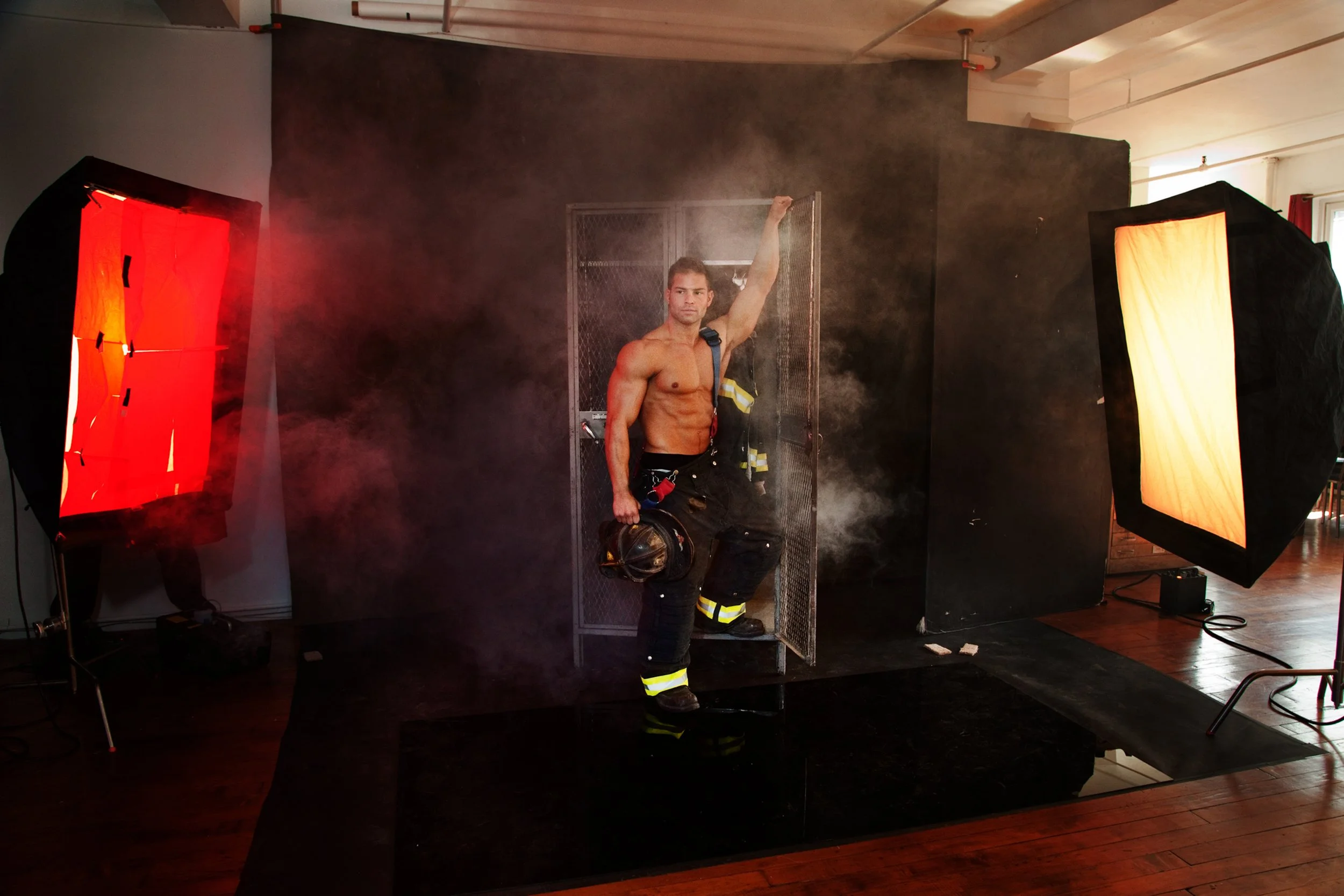 Behind the scenes of a romance novel cover shoot