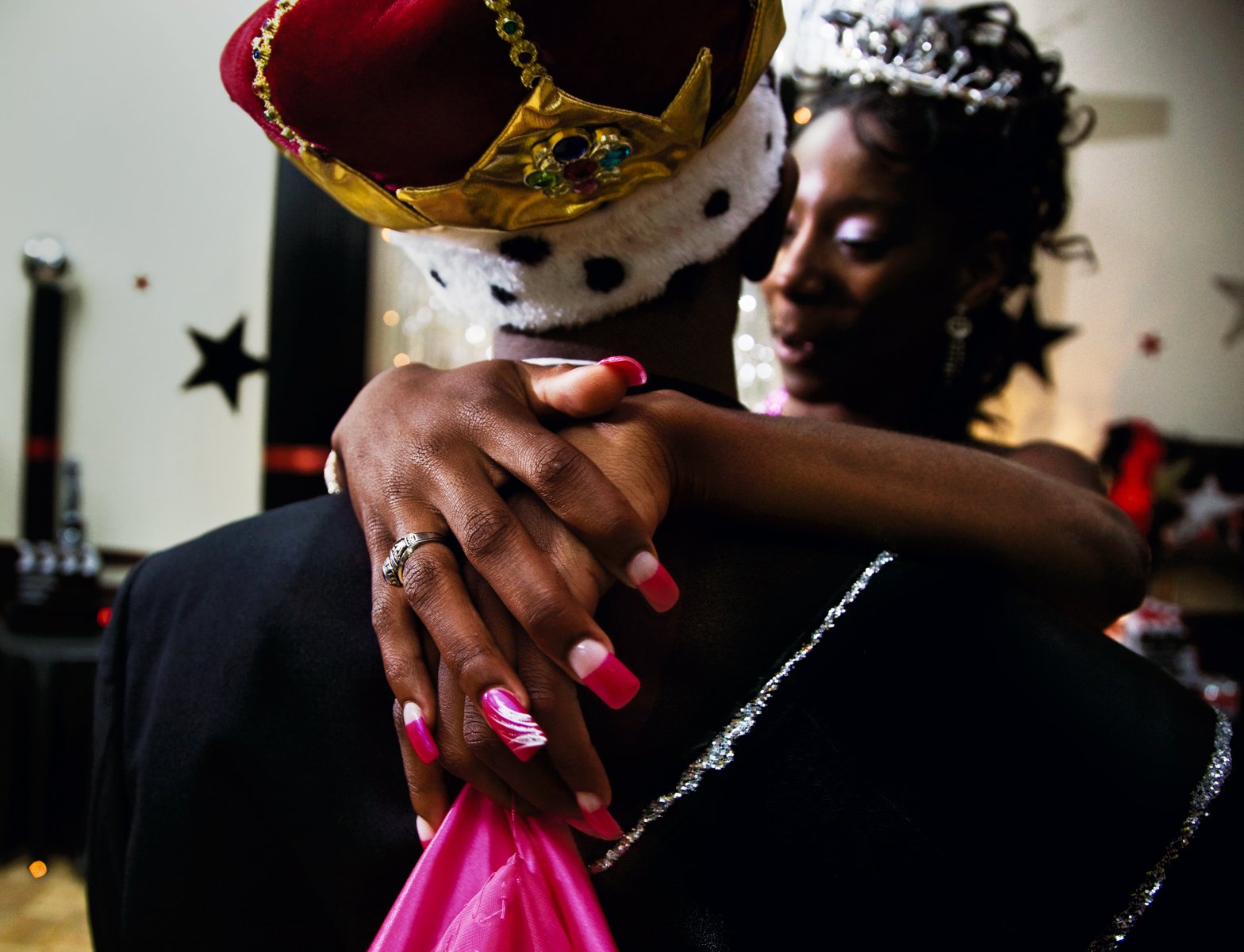 Prom king and queen, dancing at the black prom, Vidalia, Georgia, 2009