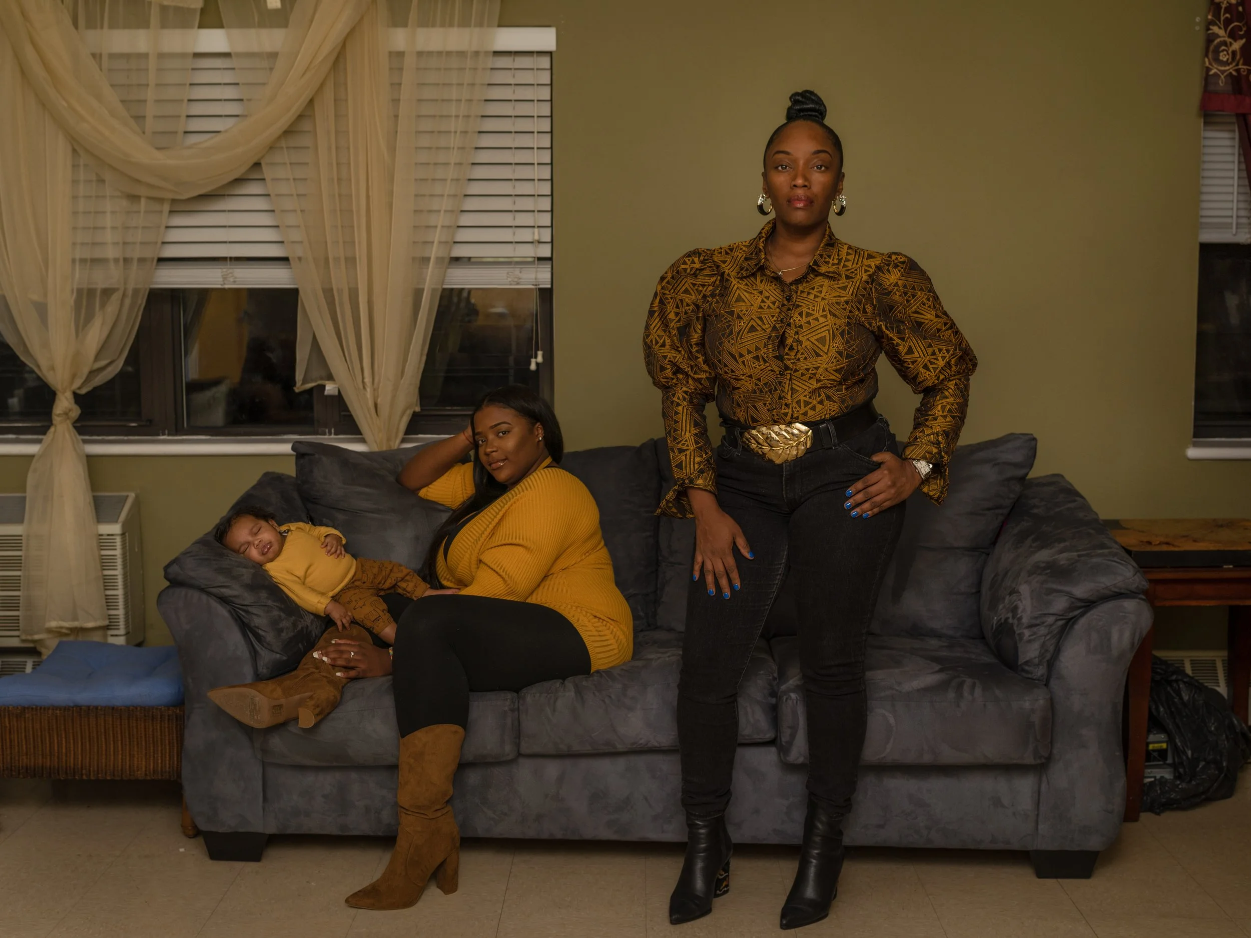 Makeda Davis with her daughter, Merhanda, and grandson, Enzo