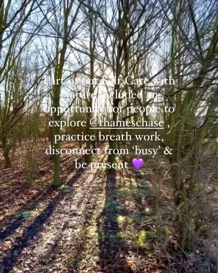 A therapeutic experience for those who attended our Self-Care with Nature workshop yesterday held @thameschase 🌳

An opportunity to practice breath work, disconnect from &lsquo;busy&rsquo;, create &amp; be present 💜 Get in touch for more info on ou
