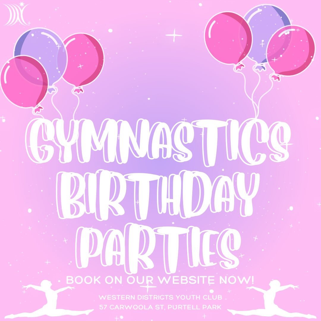 Come and celebrate your Birthday with us 🎈

Gymnastics Parties available Saturday afternoons and Sundays at our Bardon venue.

Booking via our website or booking form below 
https://forms.gle/aaoik67GkgVby7MfA