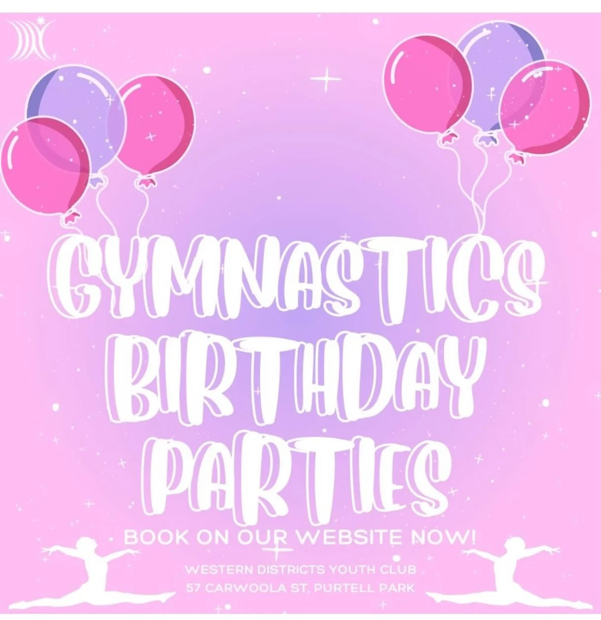 Come and celebrate your Birthday with us 🎈

Gymnastics Parties available Saturday afternoons and Sundays at our Bardon venue.

Booking via our website or booking form below 
https://forms.gle/aaoik67GkgVby7MfA