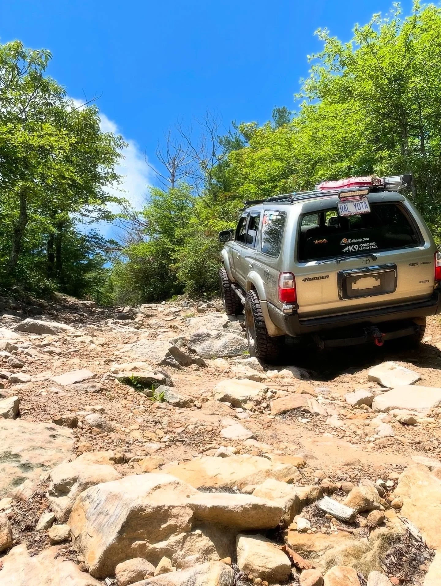 Little trail in Virginia was calling my name. 
#yota #jeeptrail #offroad #4x4 #rocks #rocky #climb #explore #adventure #pinstripes #virginia #trails #ohv #raleighyota