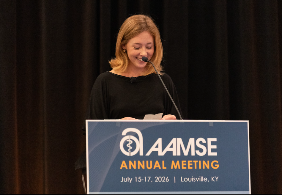 Taryn Smith delivers a Keynote Speech at the AAMSE 2026 Annual Conference, speaking about resilience and living with purpose.