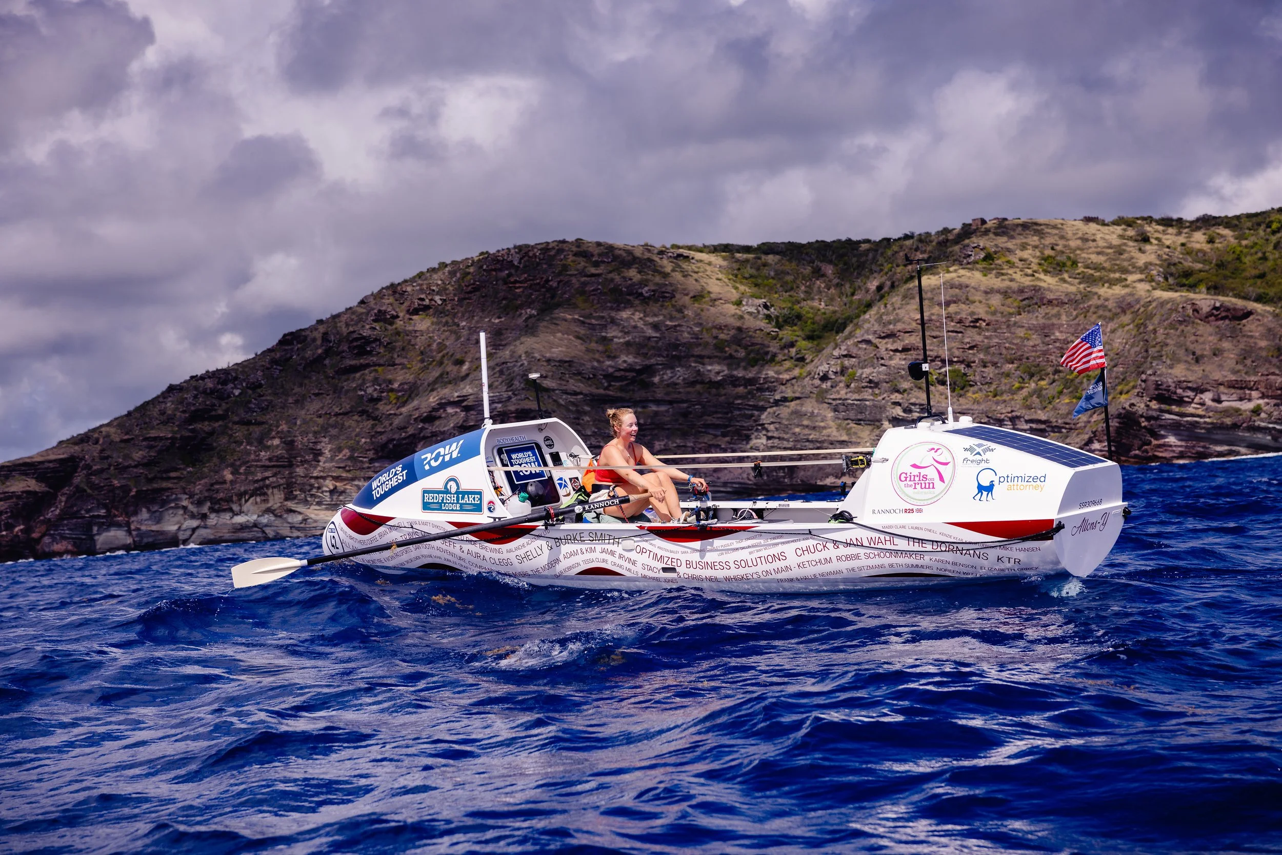 Taryn Smith arrives in Antigua after rowing 3,000 miles across the Atlantic Ocean competing in the World's Toughest Row as a solo Athlete.