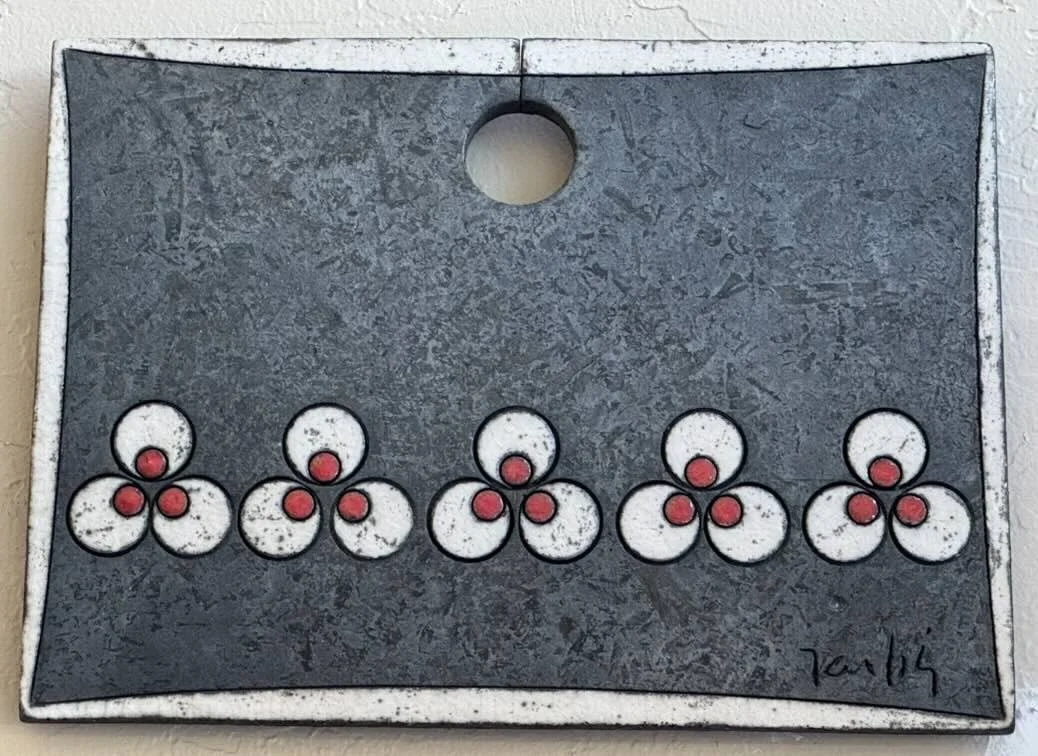 Handmade Raku Ceramic Circles Panel