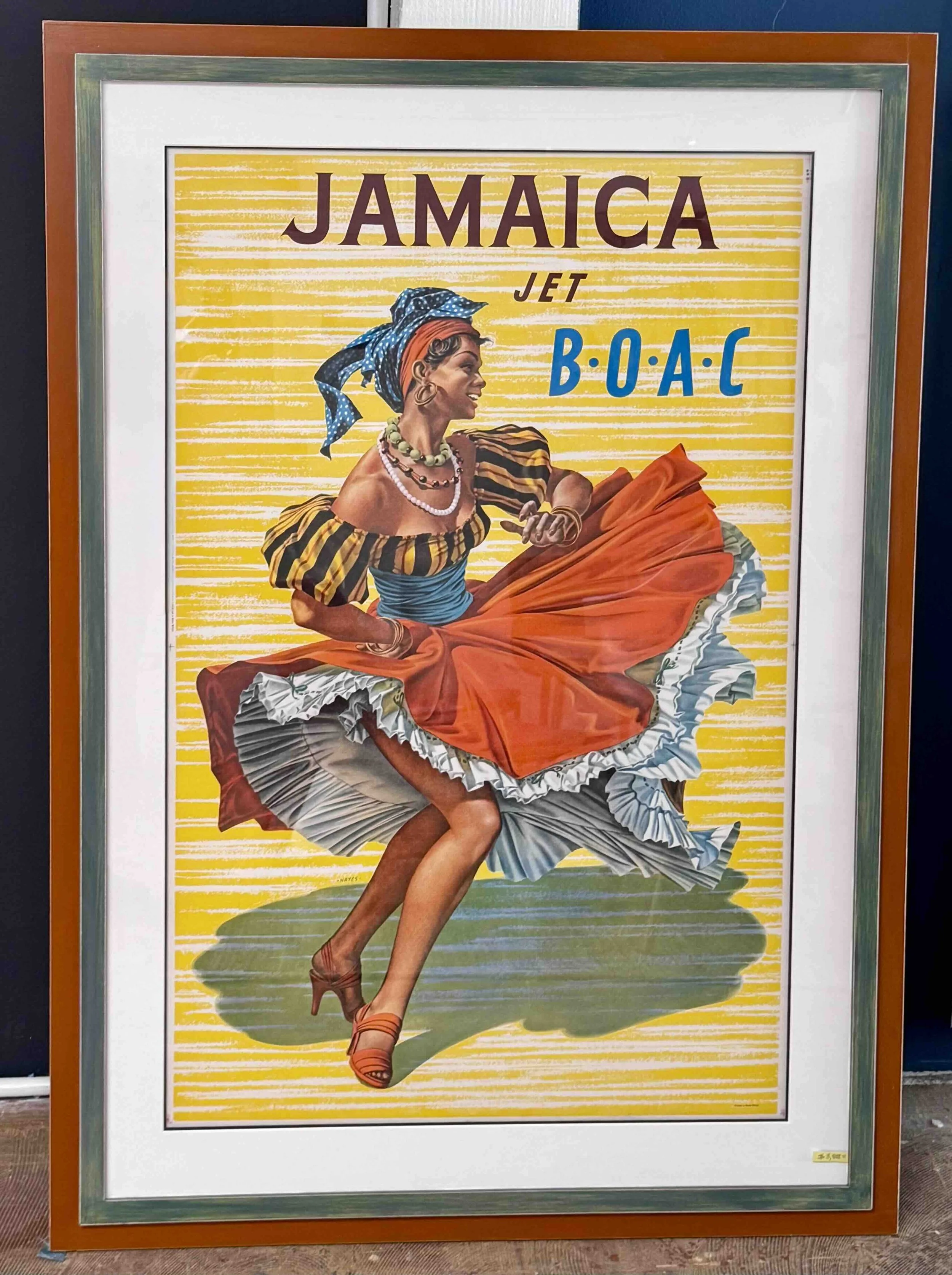 Framed Vintage Poster: Jamaica Jet BOAC