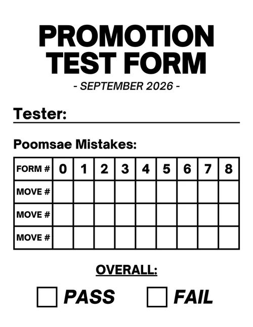 September 2026 Promotion Test Information — Champions Taekwondo Academy