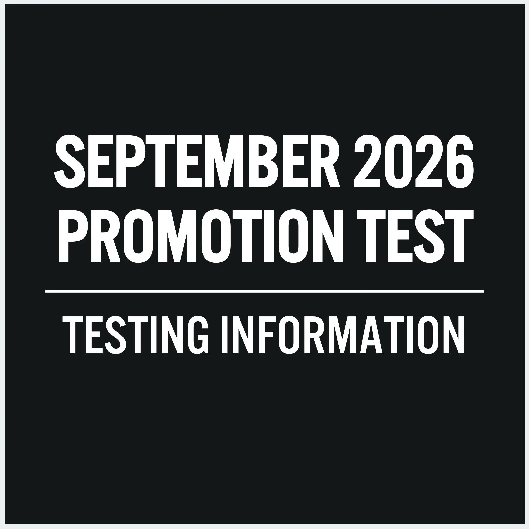 September 2026 Promotion Test Information