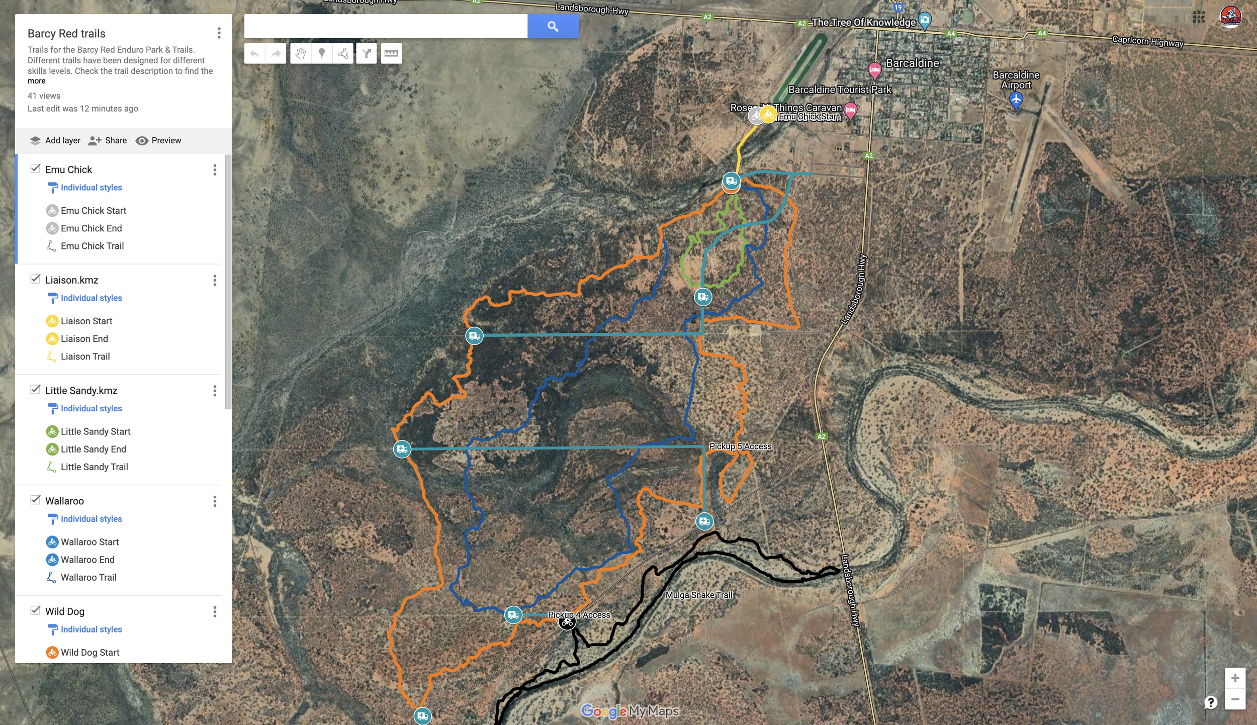 Barcy Red Trails Map