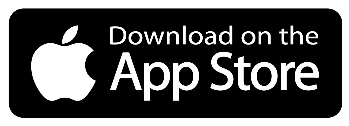 Black background with white Apple logo and white text that says 'Download on the App Store'.