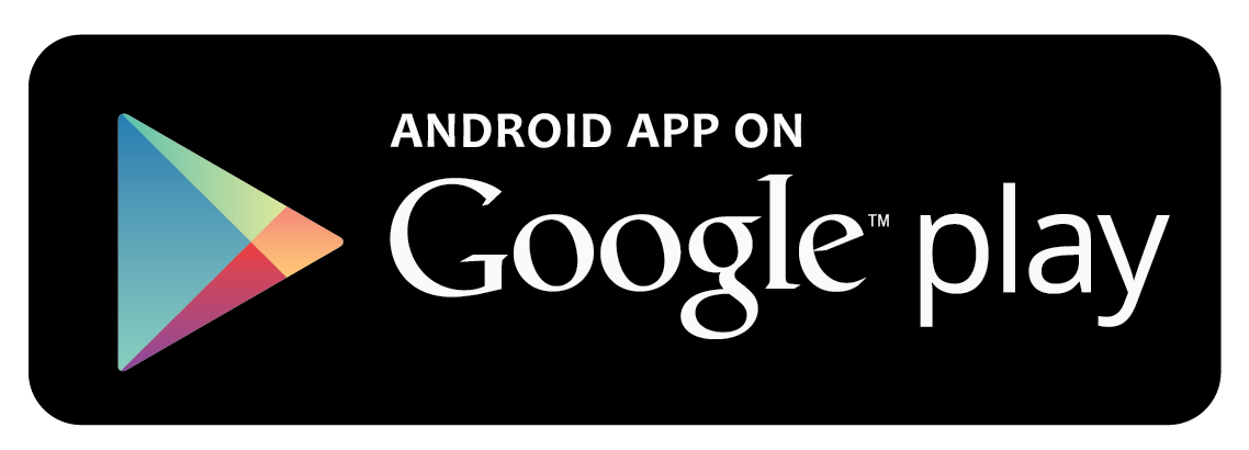 Google Play logo with text indicating the Android app is available on Google Play store.
