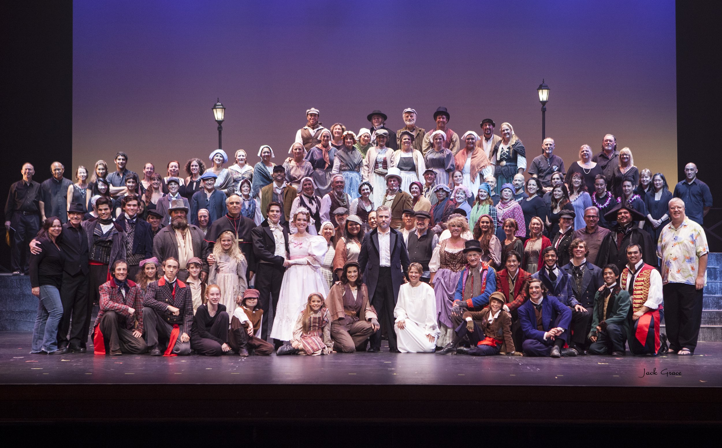 The cast and crew of LES MISERABLES in 2013 at Maui Arts &amp; Cultural Center.