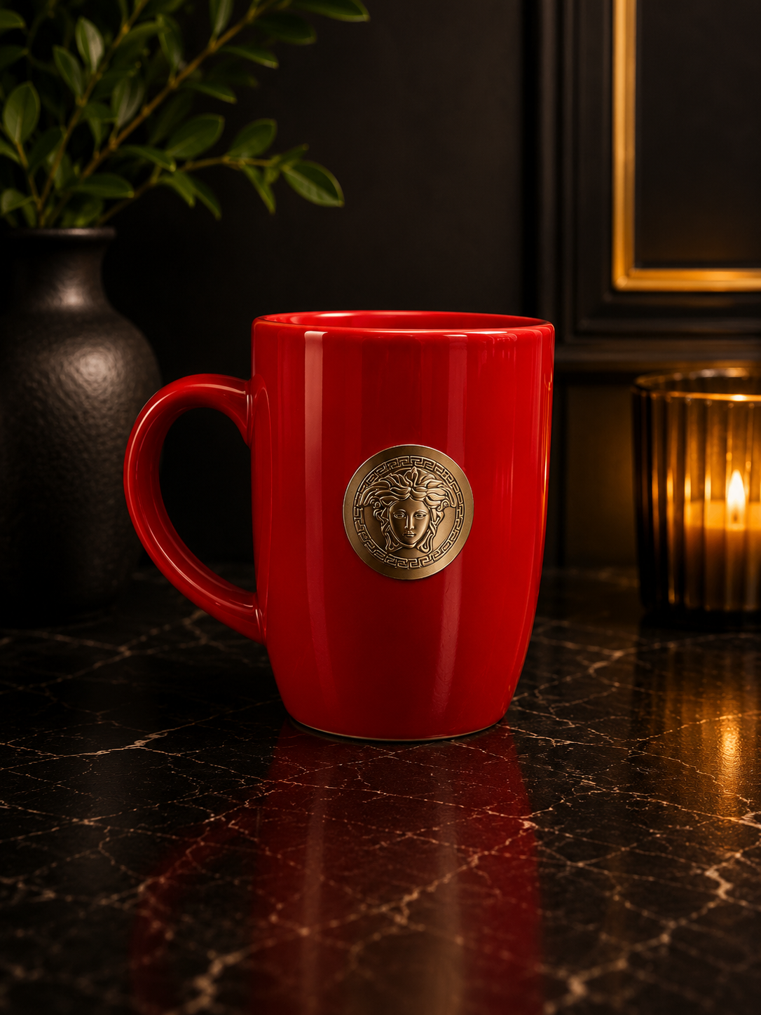 Red Gold Emblem Mug