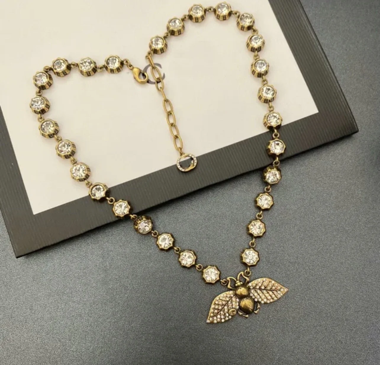 Crystal Bee Pendant Necklace